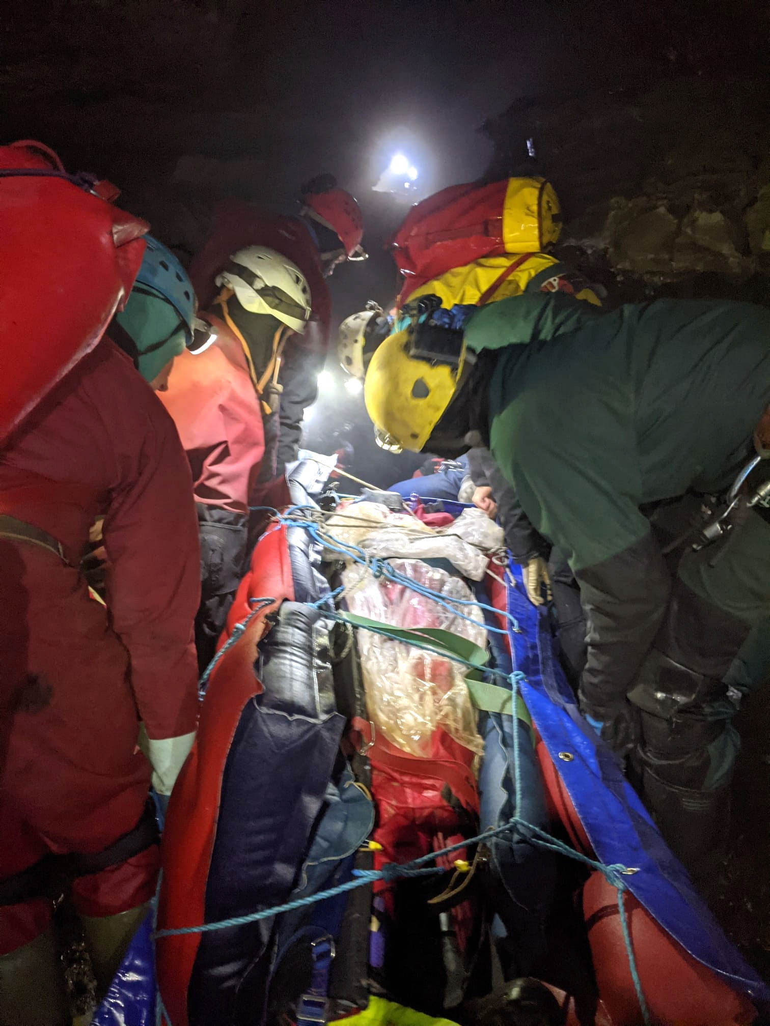 Teams spent 54 hours manoeuvring the injured caver through technically challenging terrain towards the surface.