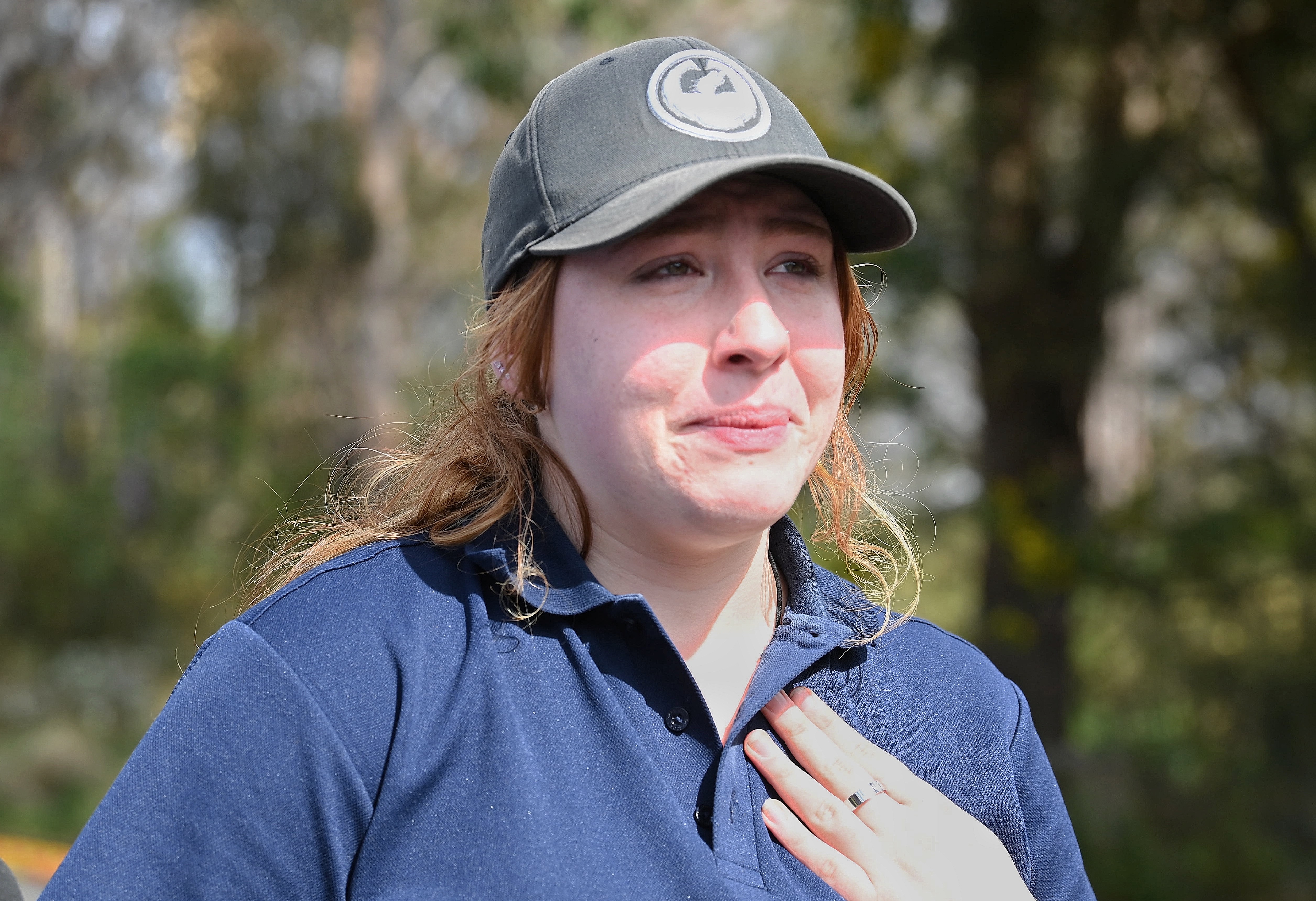 Ellie Mount a close friend of two of the female victims near where 5 people were killed in a motor vehicle accident last night on East Parade in Buxton, NSW. 7th September, 2022. Photo: Kate Geraghty