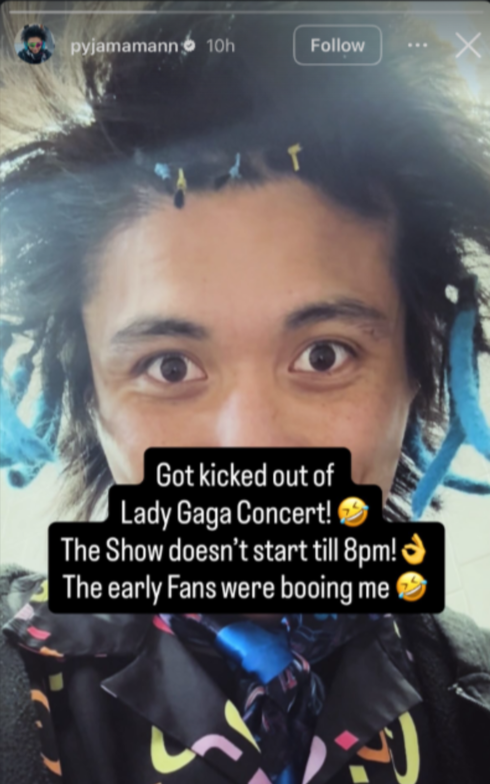 Johnson Wen was kicked out of Lady Gaga's Brisbane show