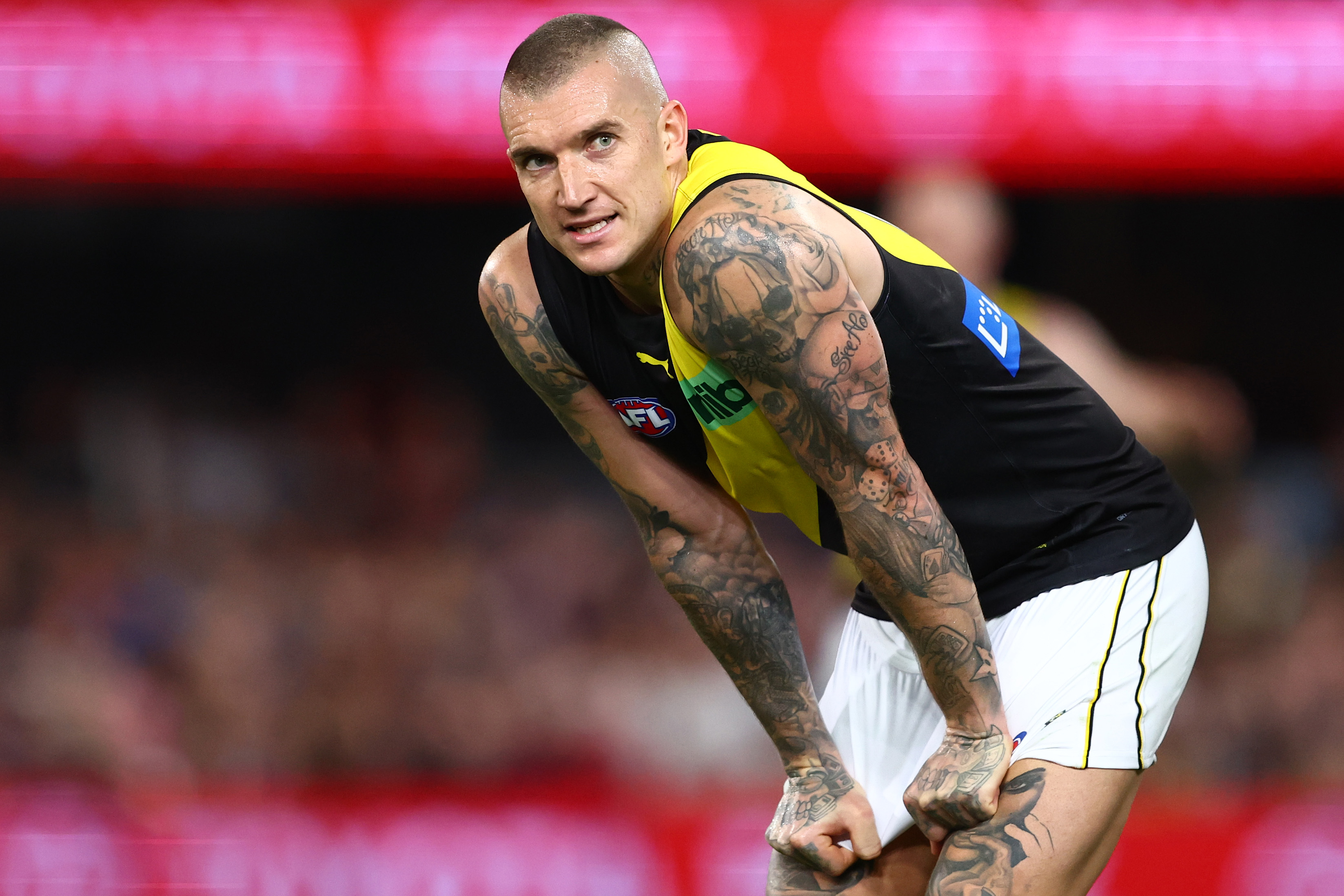 Richmond's Dustin Martin looks on during the second elimination final.