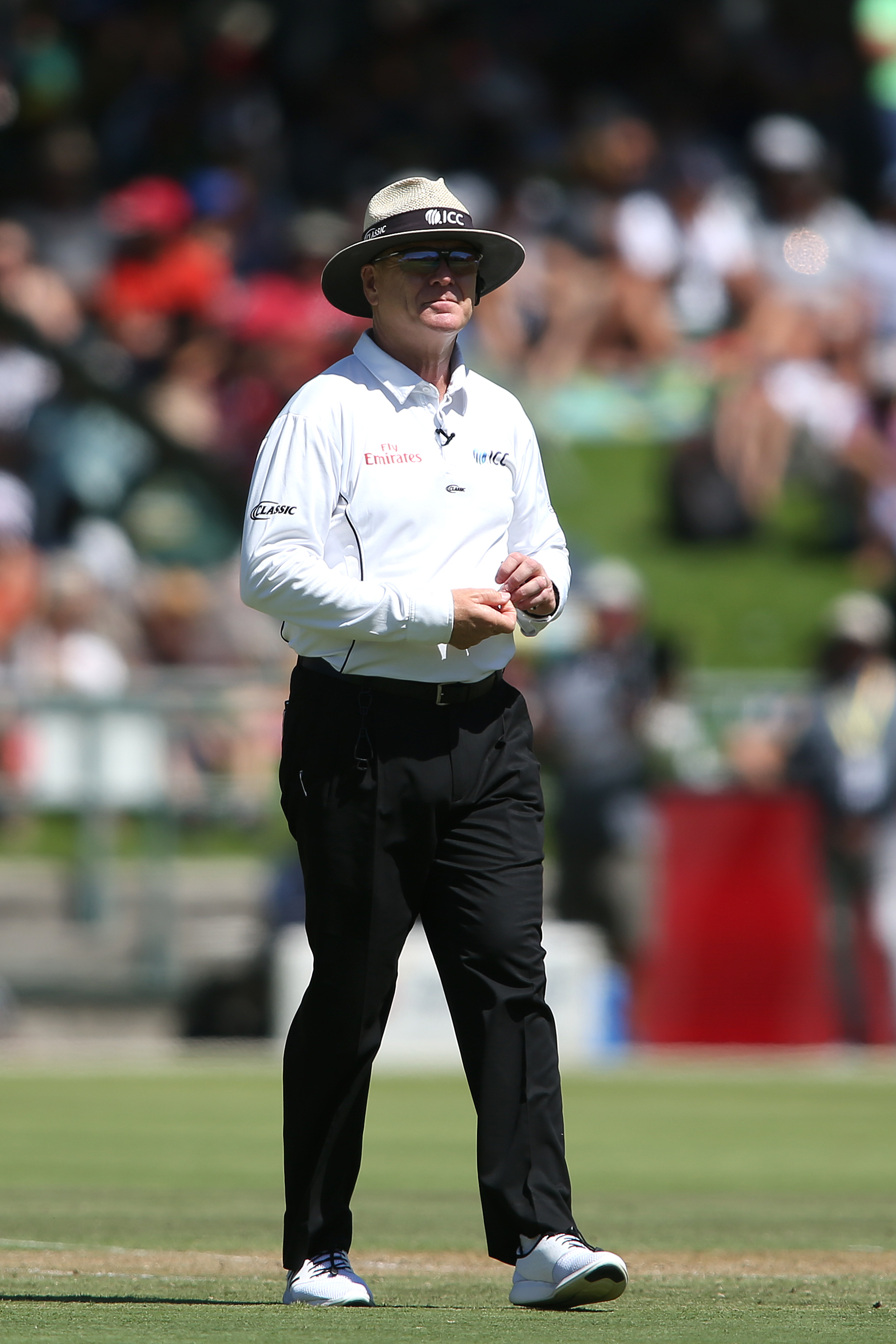 Umpire Bruce Oxenford.
