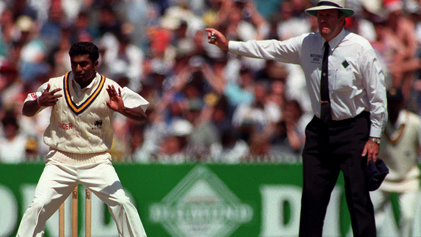 Darrell Hair no-balls Muttiah Muralitharan for throwing on Boxing Day 1995.
