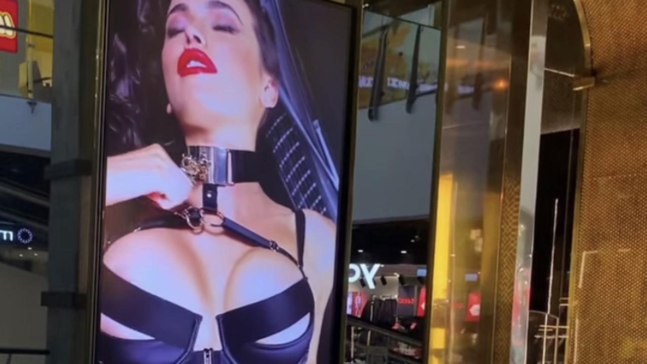The bondage advertisement shown in the Broadway Shopping Centre in Sydney.