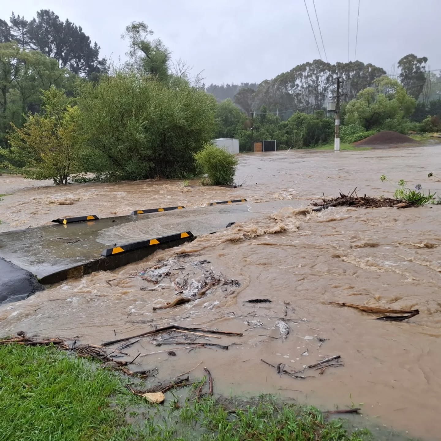 Flooding at Judgeford Golf Club in Wellington. 