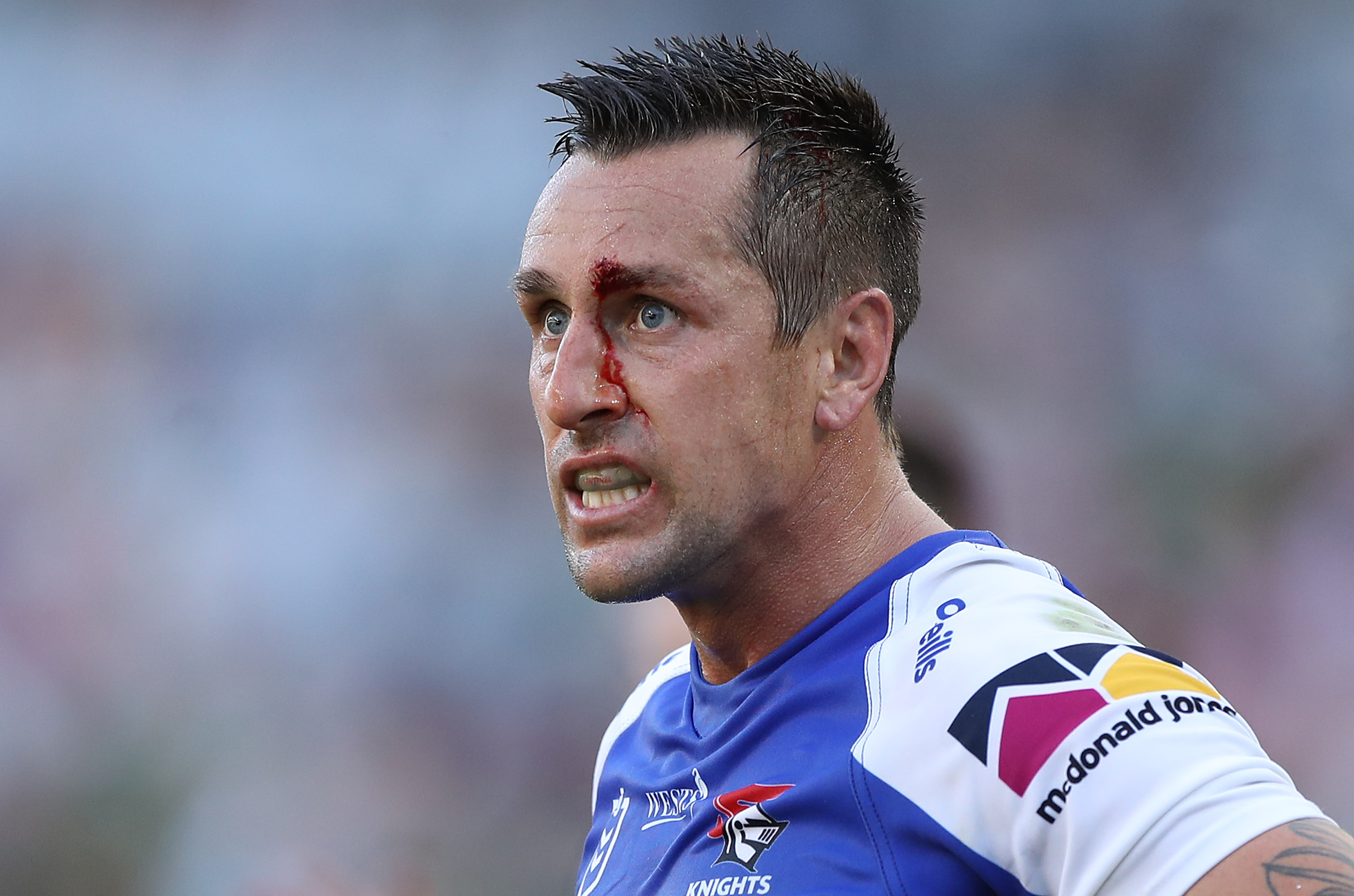 Mitchell Pearce of the Knights during an NRL Elimination Final.