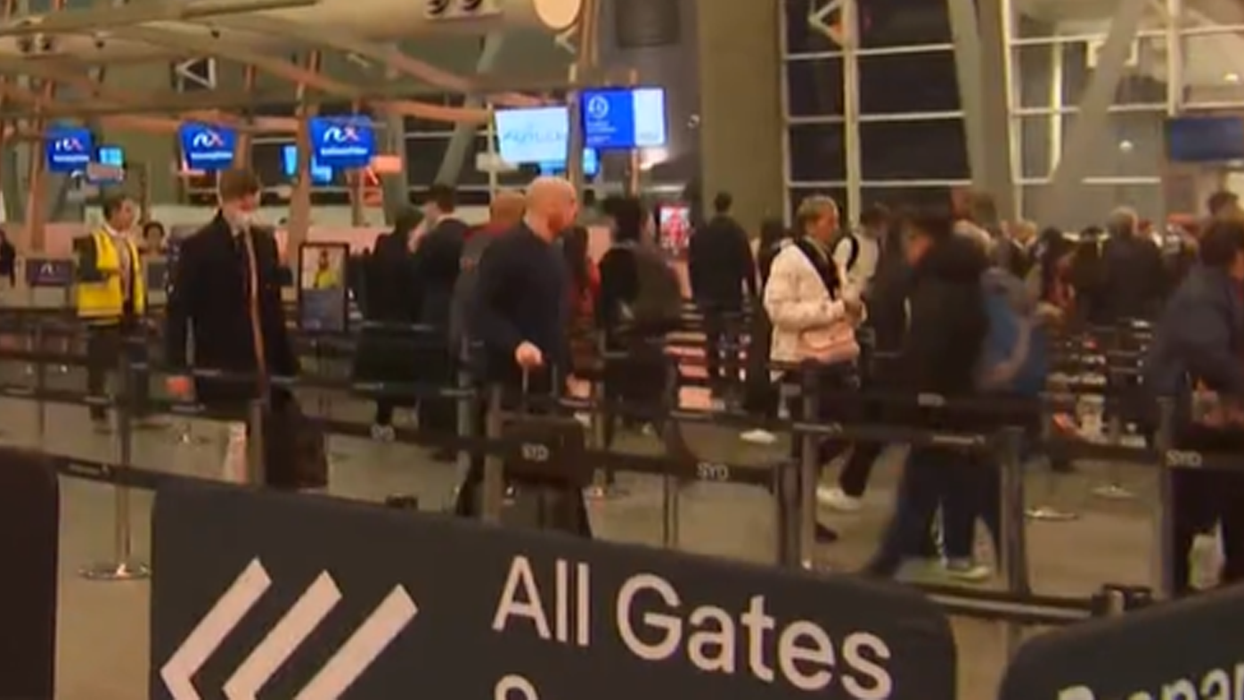 Queues were seen forming at Sydney Airport just before 6:30am this morning.