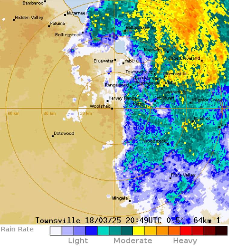 Rain radar north Queensland