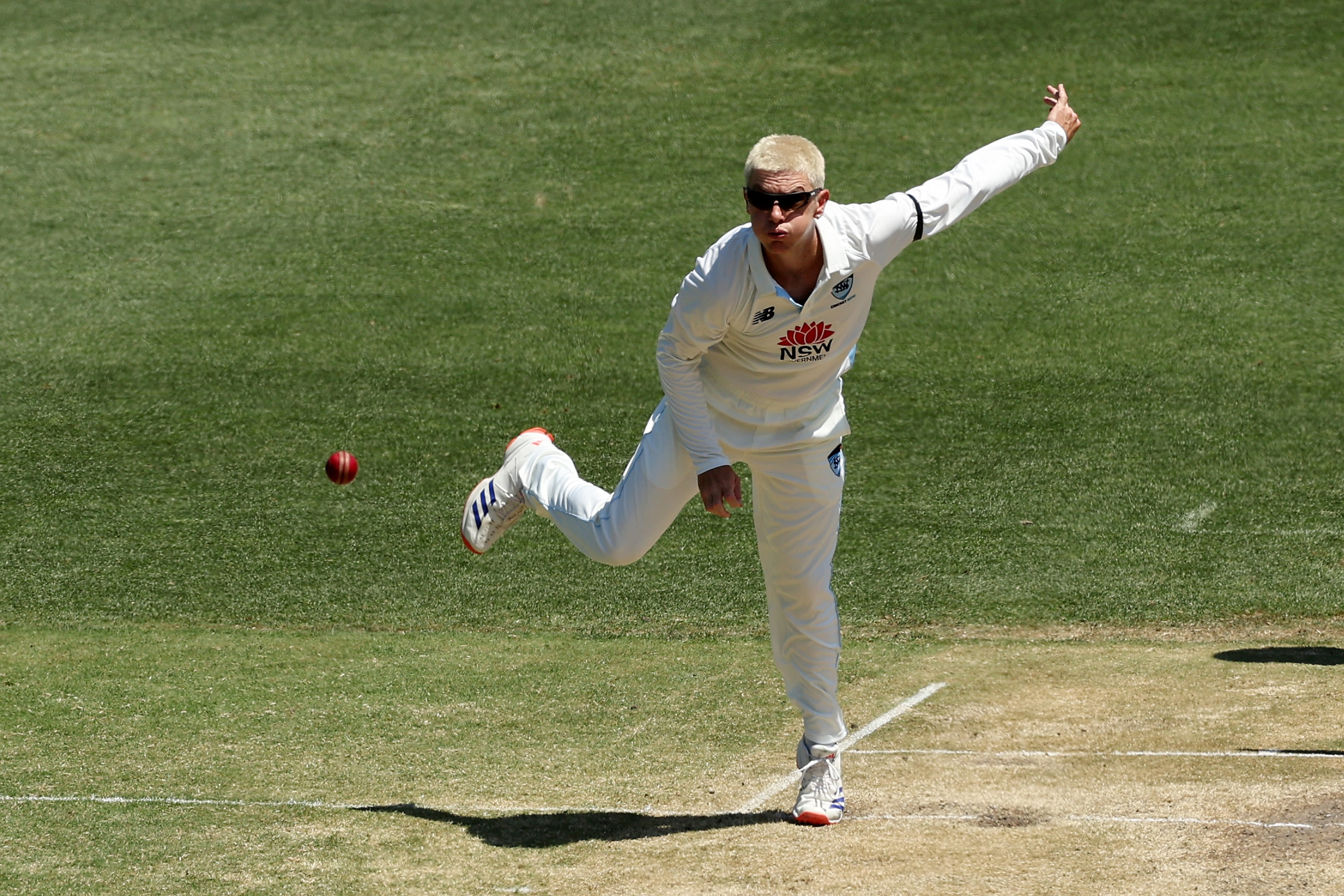 Adam Zampa of the Blues bowls during the Sheffield Shield match.