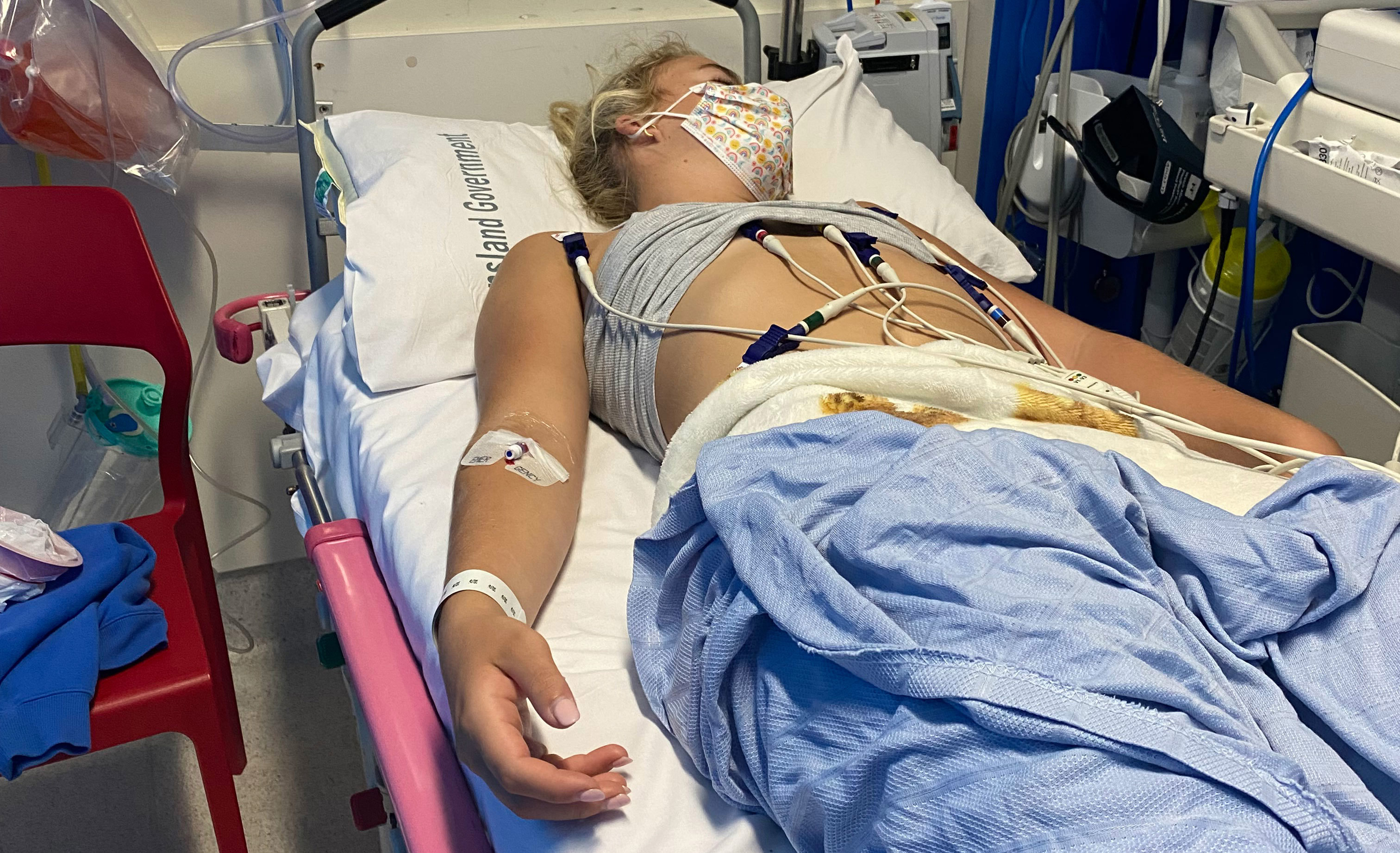 Kristy Appleton, pictured in hospital during her illness.