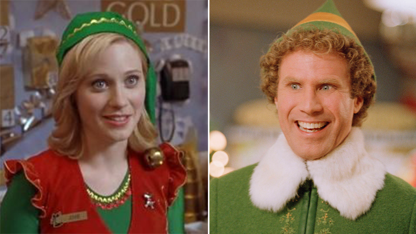 Elf co-stars Will Ferrell and Zooey Deschanel.