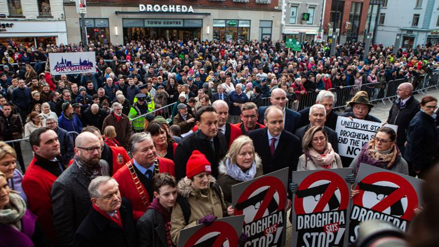 Political leaders take part in the rally in Drogheda on January 25.