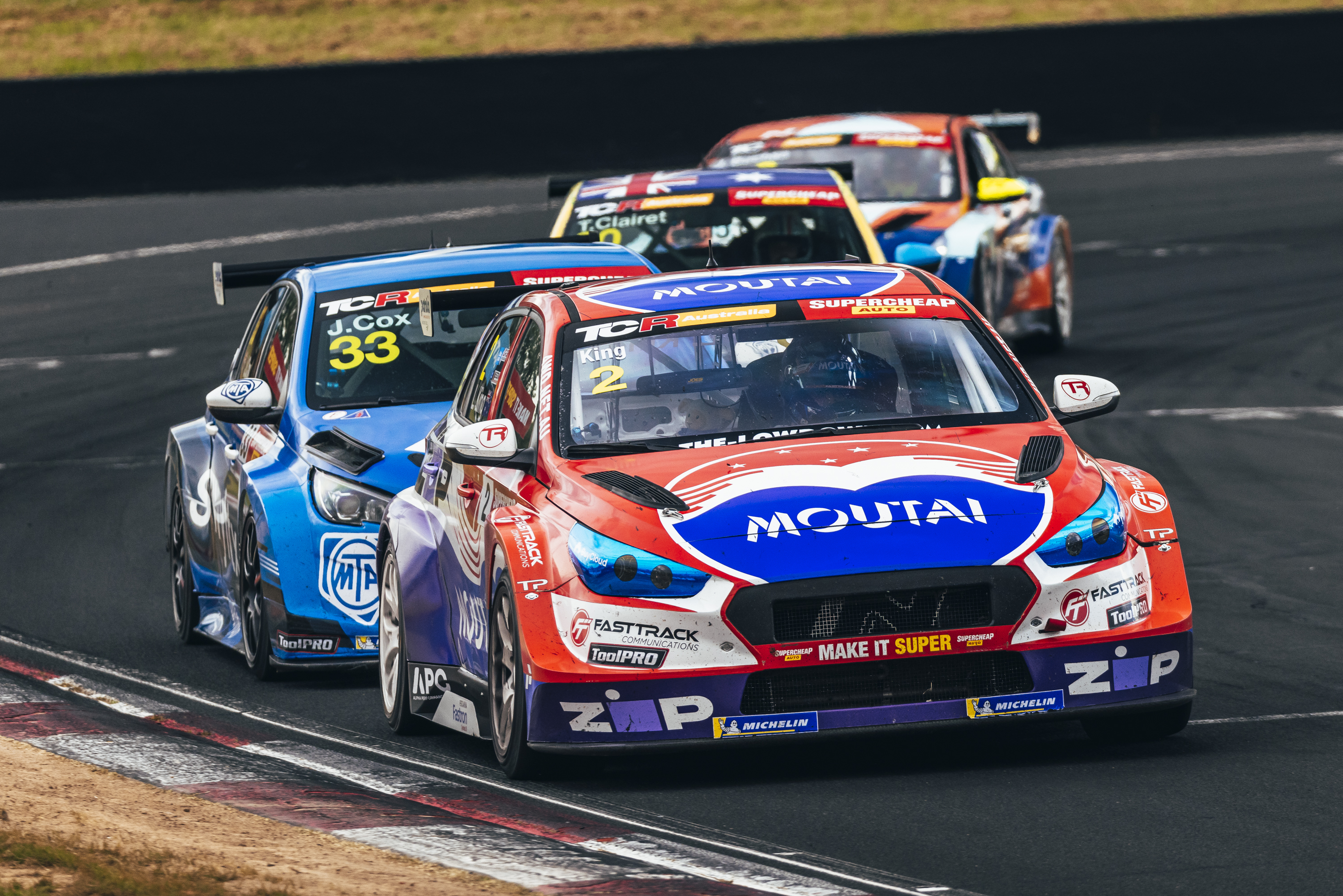 Luke King failed to finish after contact with Jordan Cox at The Cutting.