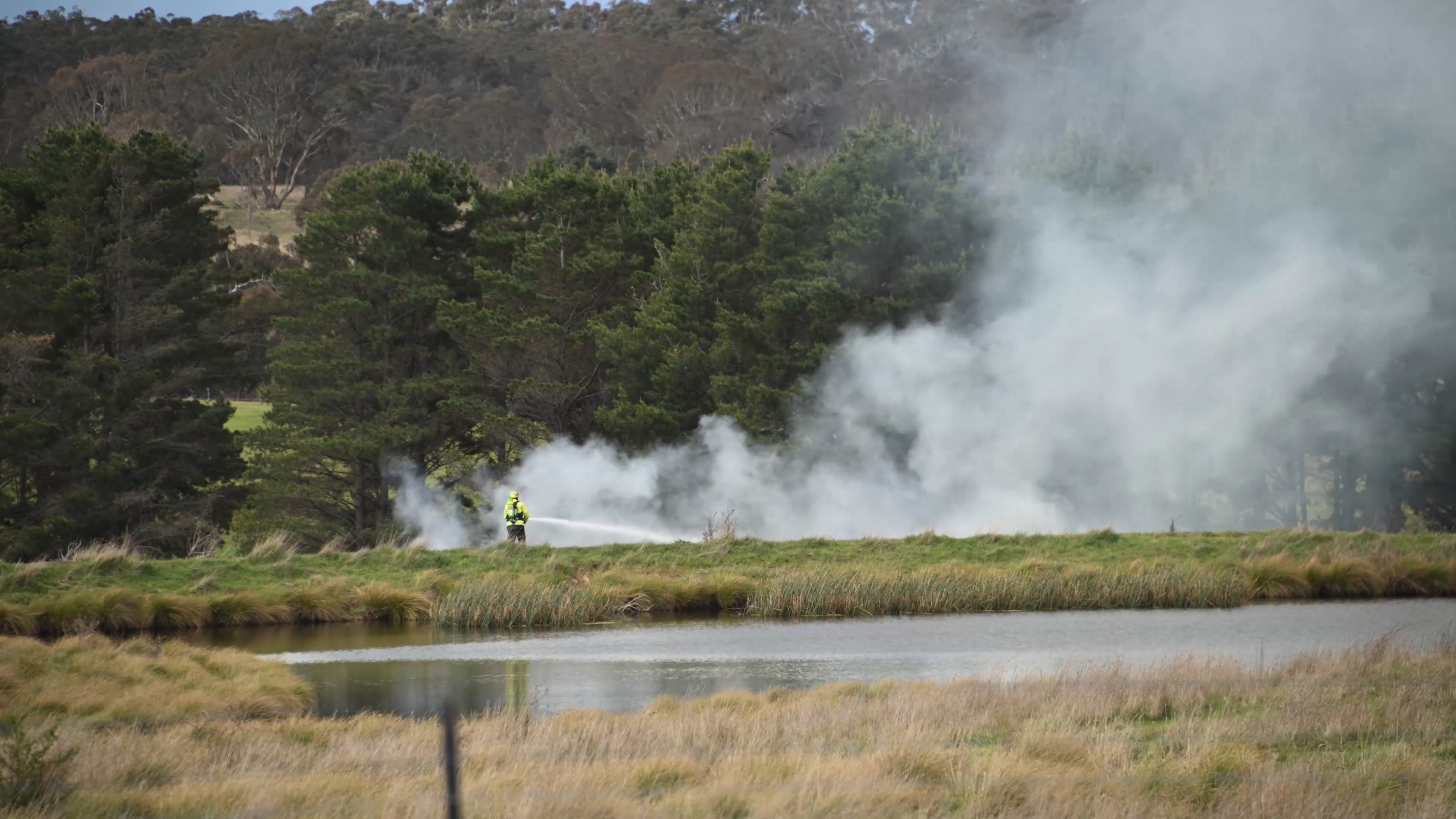 A light plane has crashed near Lake George, north of Canberra.