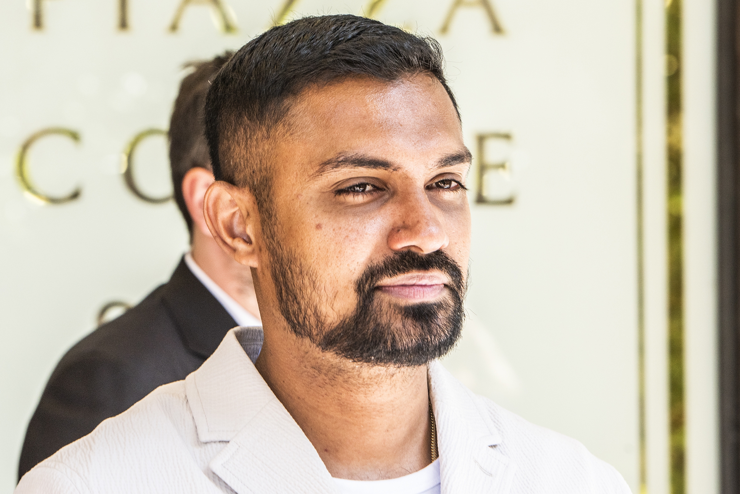Danushka Gunathilaka leaving the Downing Centre.