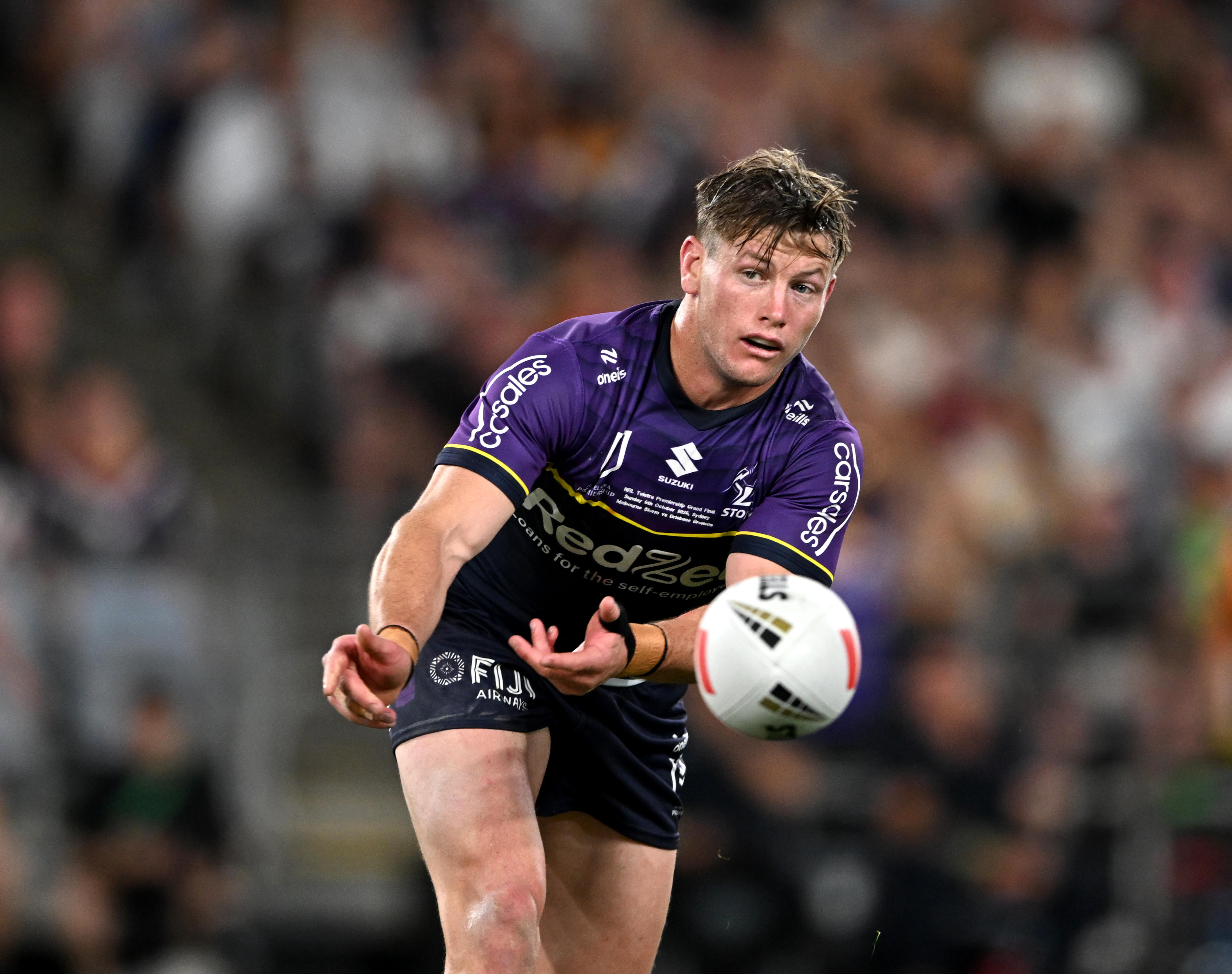 Melbourne Storm captain Harry Grant in action during the NRL Grand Final against the Brisbane Broncos at Accor Stadium. Picture: NRL Photos/Gregg Porteous