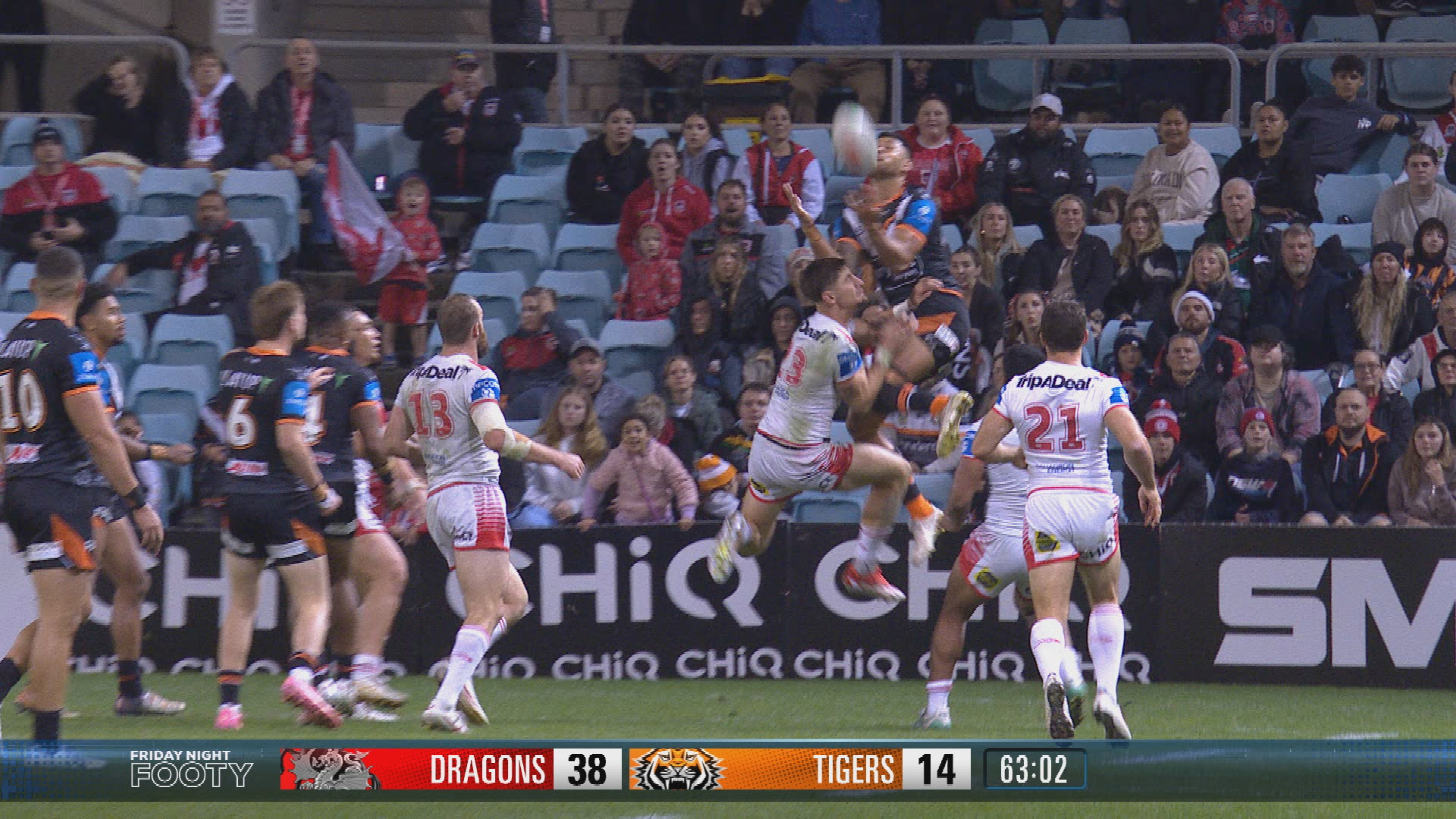 Zac Lomax was put on report for an ugly mid-air collision with Solomon Alaimalo.