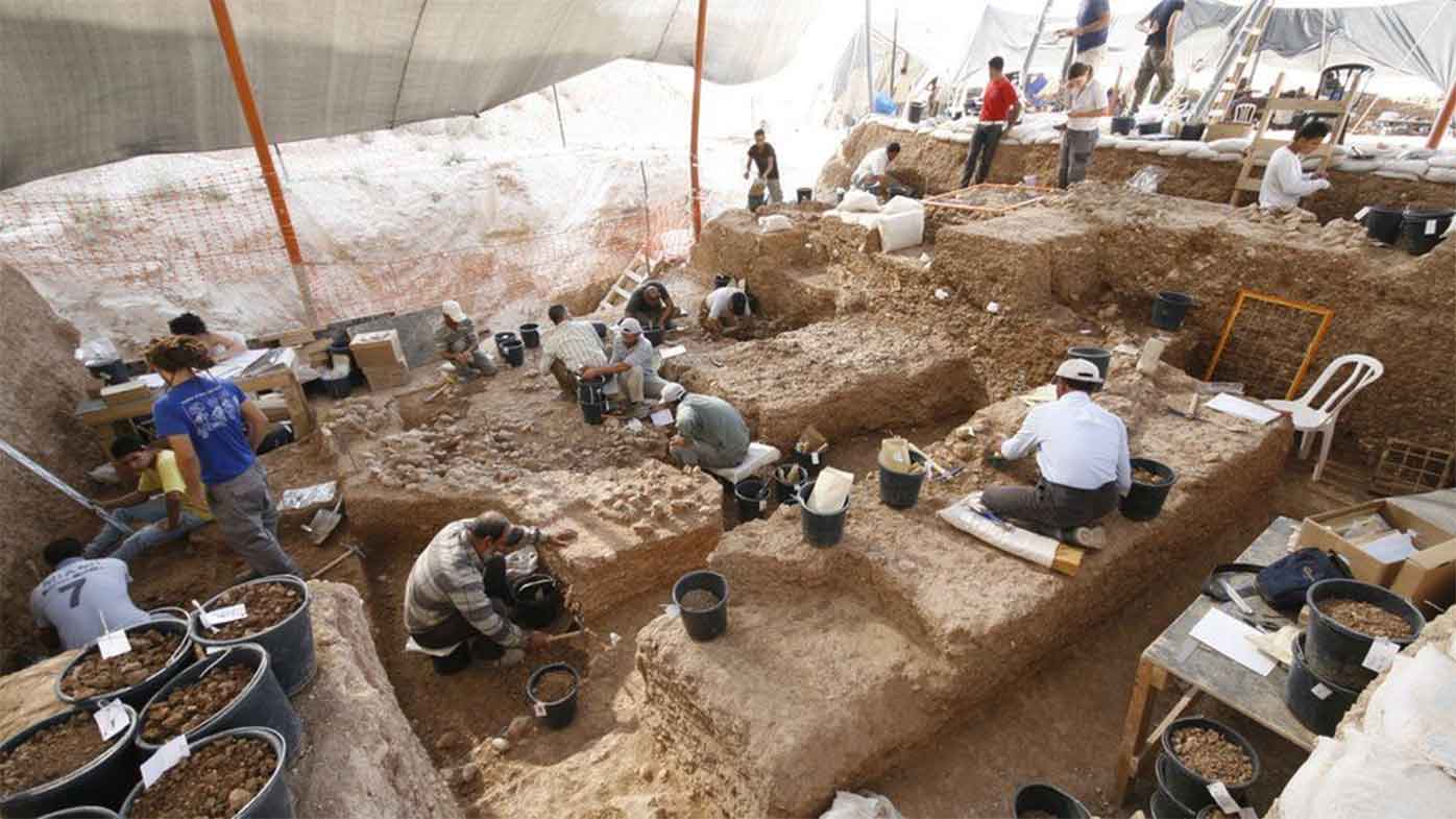 The excavation of a sinkhole led to the discovery of ancient human skeletons.