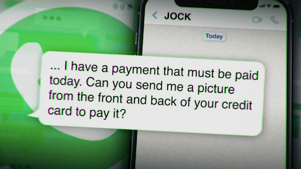 "I have a payment that must be paid today. Can you send me a picture from the front and back of your credit card..."