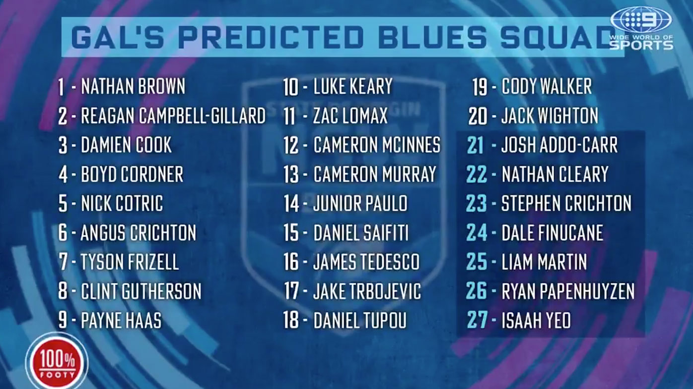 Paul Gallen's NSW squad