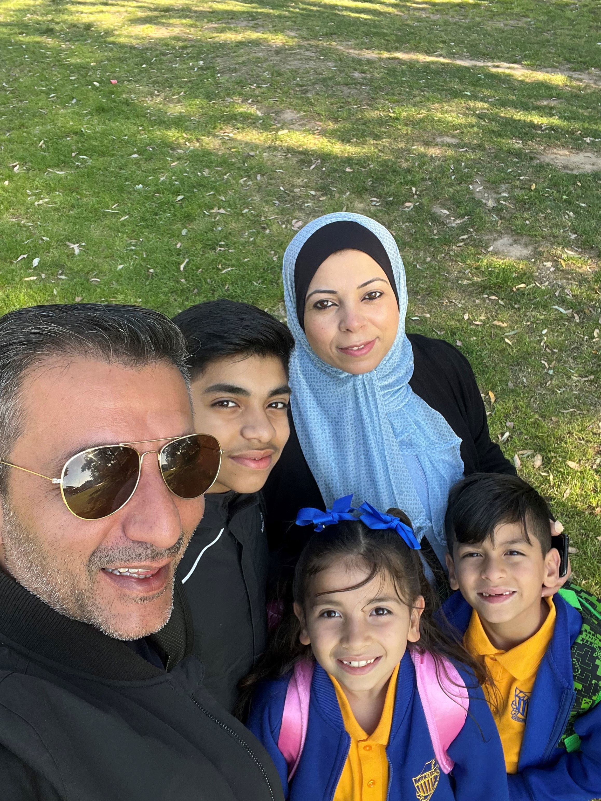 GAza refugee Mohammad Saleh and his family 