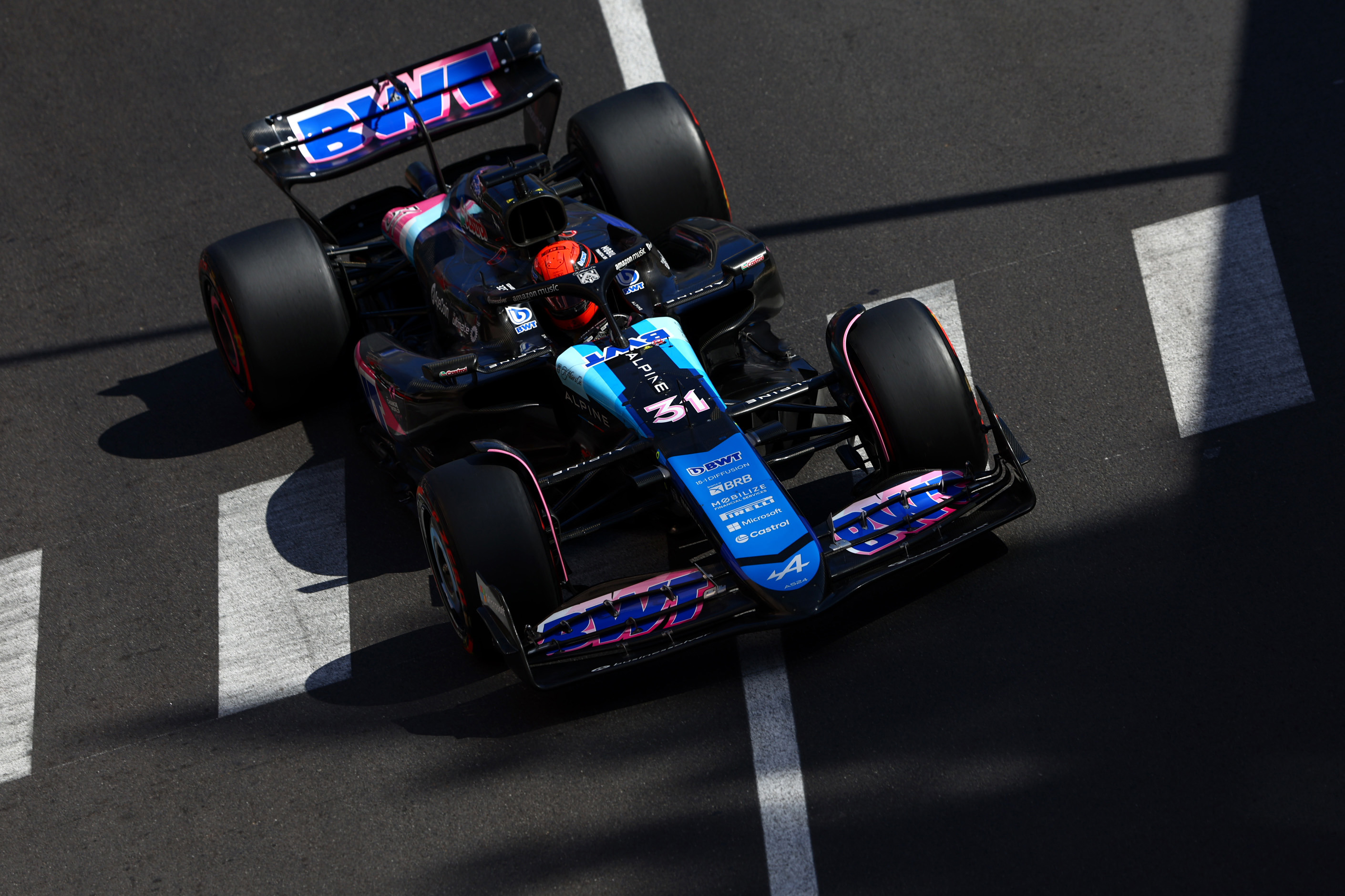 Esteban Ocon driving the Alpine F1 A524 at the Monaco Grand Prix.