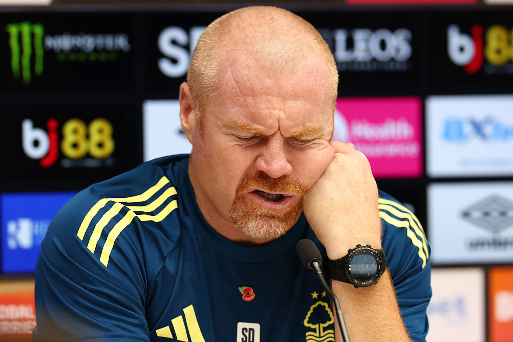 Sean Dyche during his post match press conference.