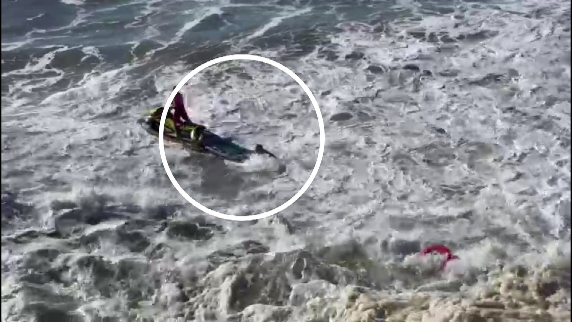 Witnesses watched on as the man was finally rescued.