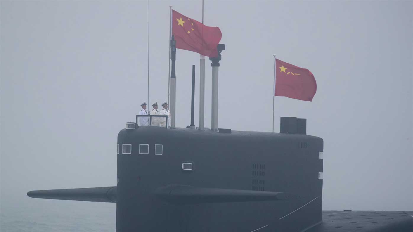 Un submarino nuclear tipo 094 clase Jin en China.