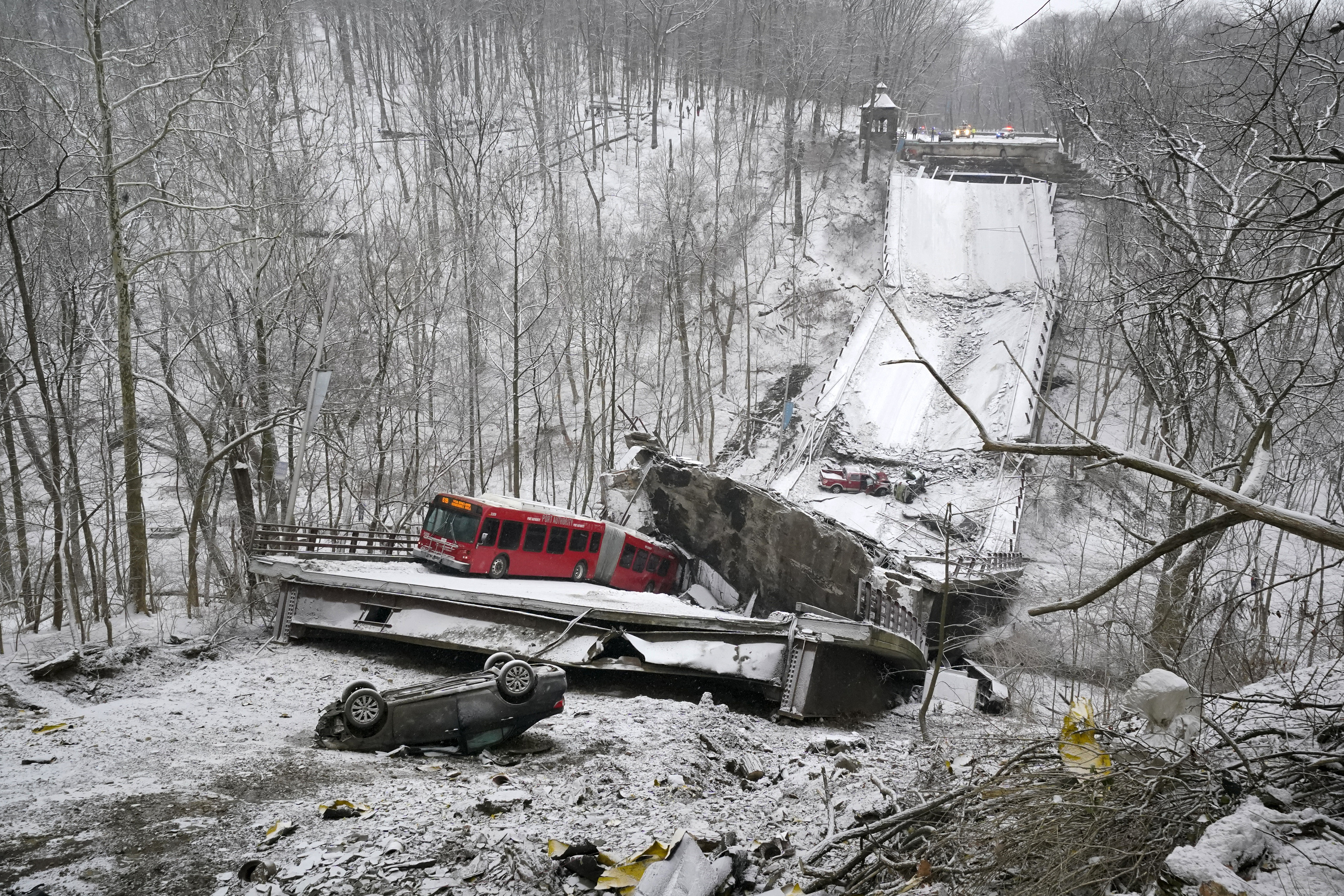 Bridge collapse Pittsburgh, US January 28, 2022