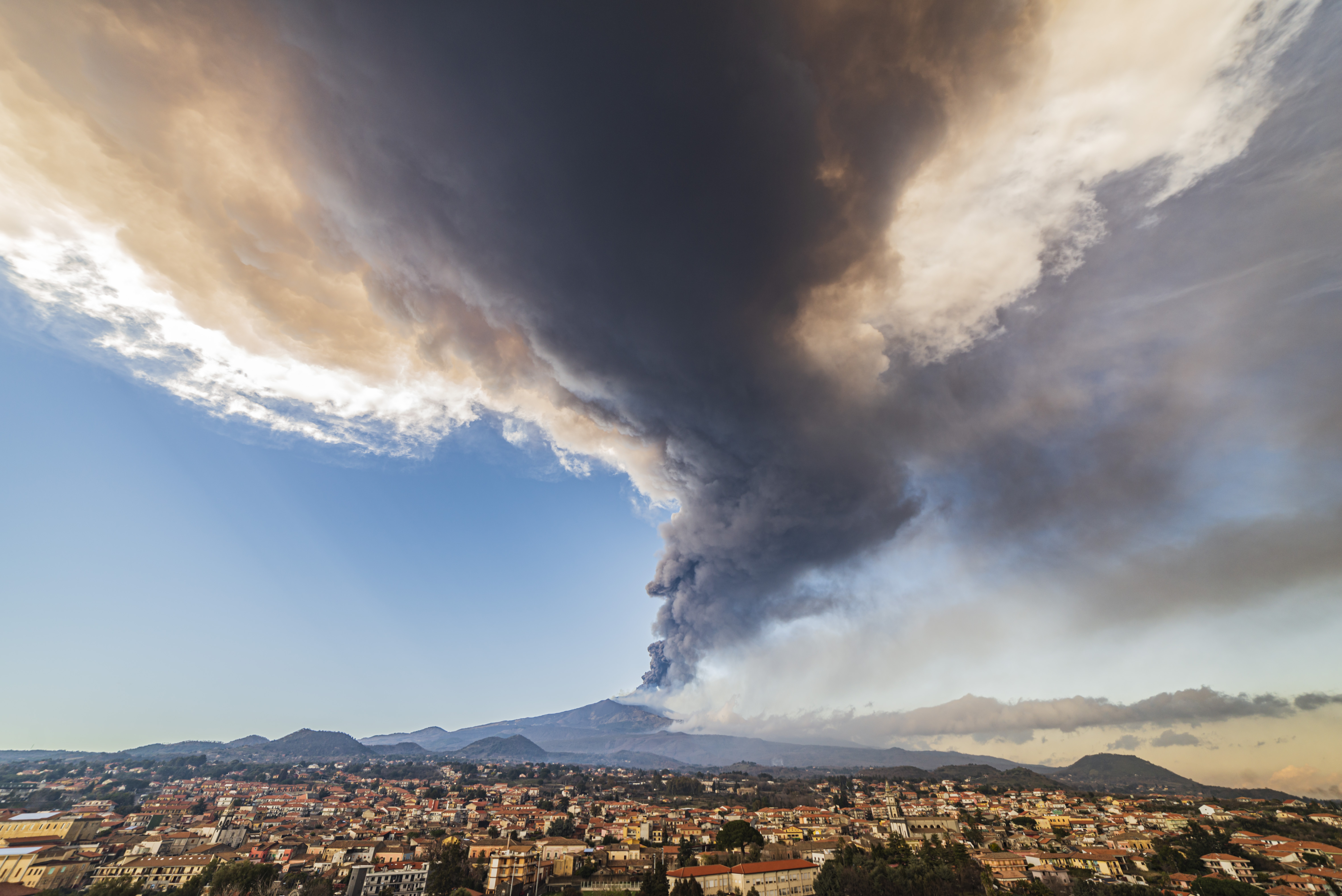 Volcano Etna Eruption from Pedara