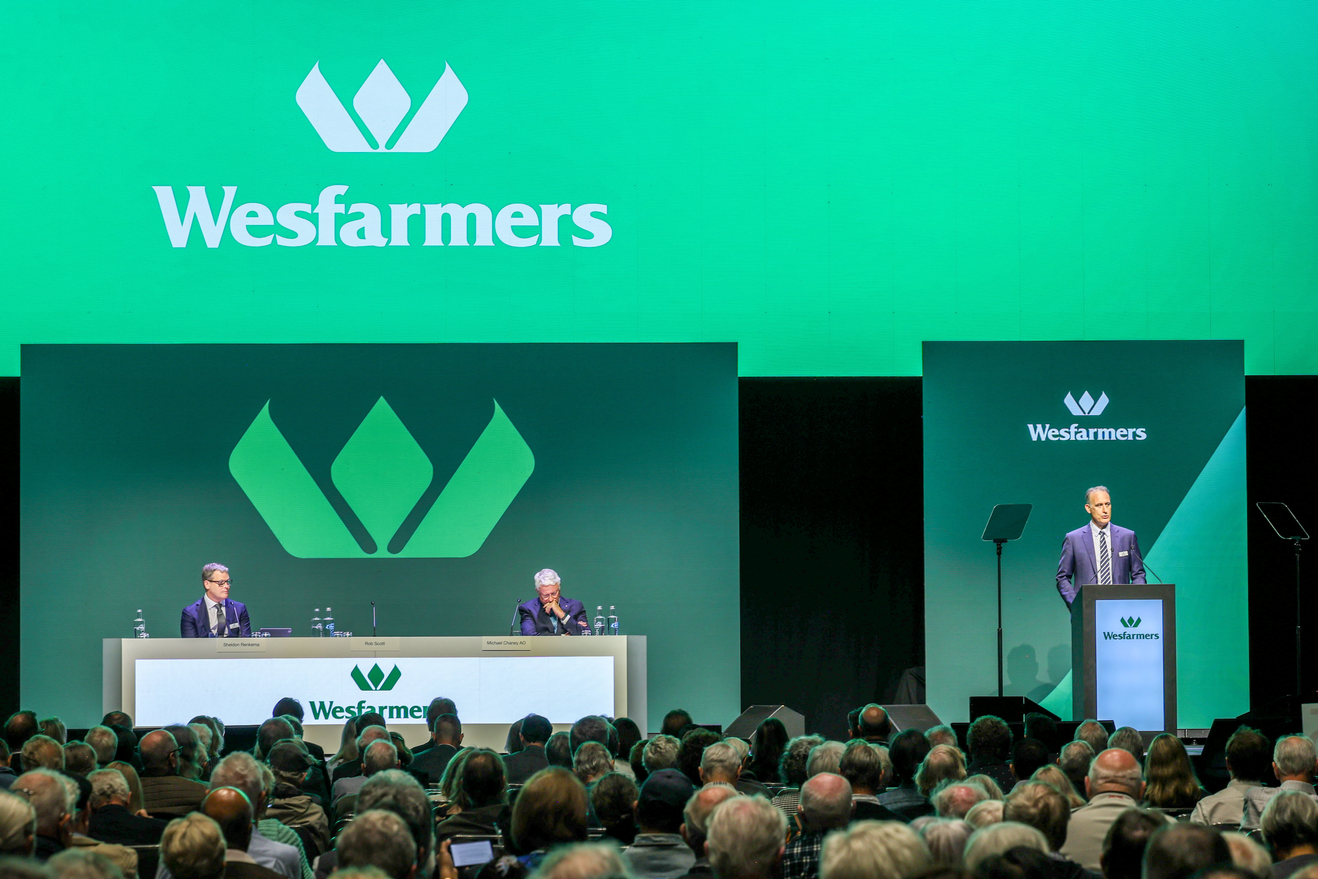 AFR Wesfarmers CEO Rob Scott at the AGM in Perth. 30 Oct, 2025  Photo: Trevor Collens
