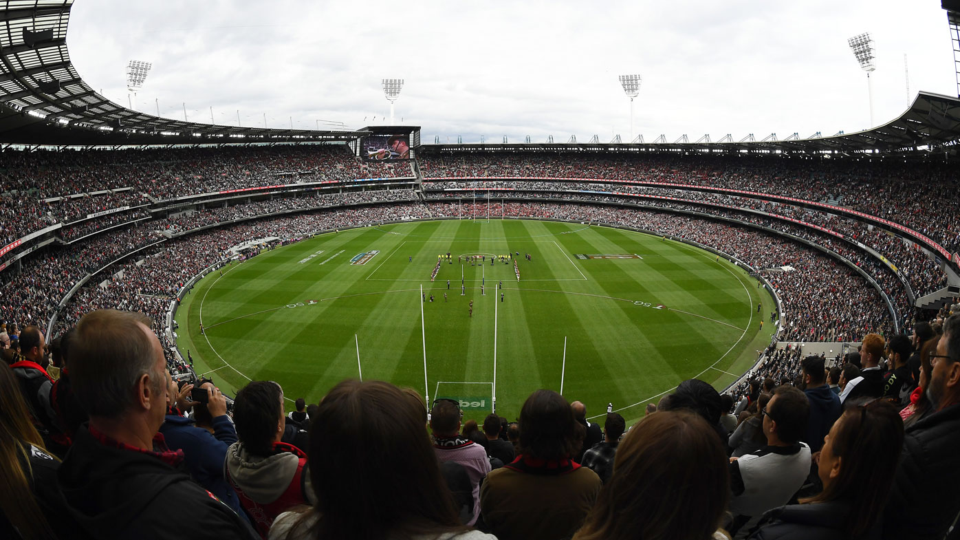 Essendon and Collingwood's ANZAC Day clash set a new record for COVID crowd numbers. (Getty)