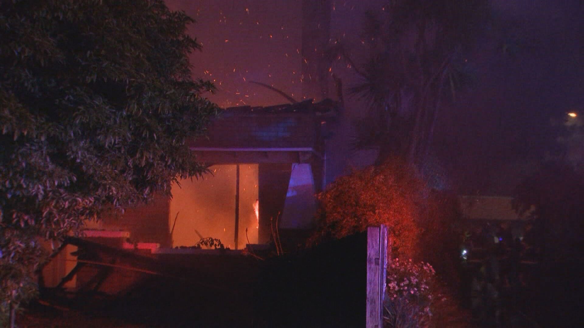 Home destroyed in suspicious fire in Melbourne.