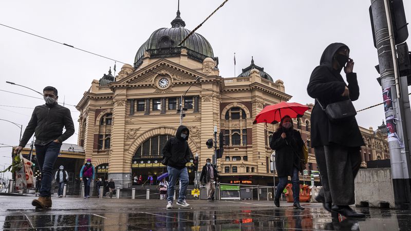 Flinders Street Station as lockdown restrictions ease on in Melbourne, Australia.