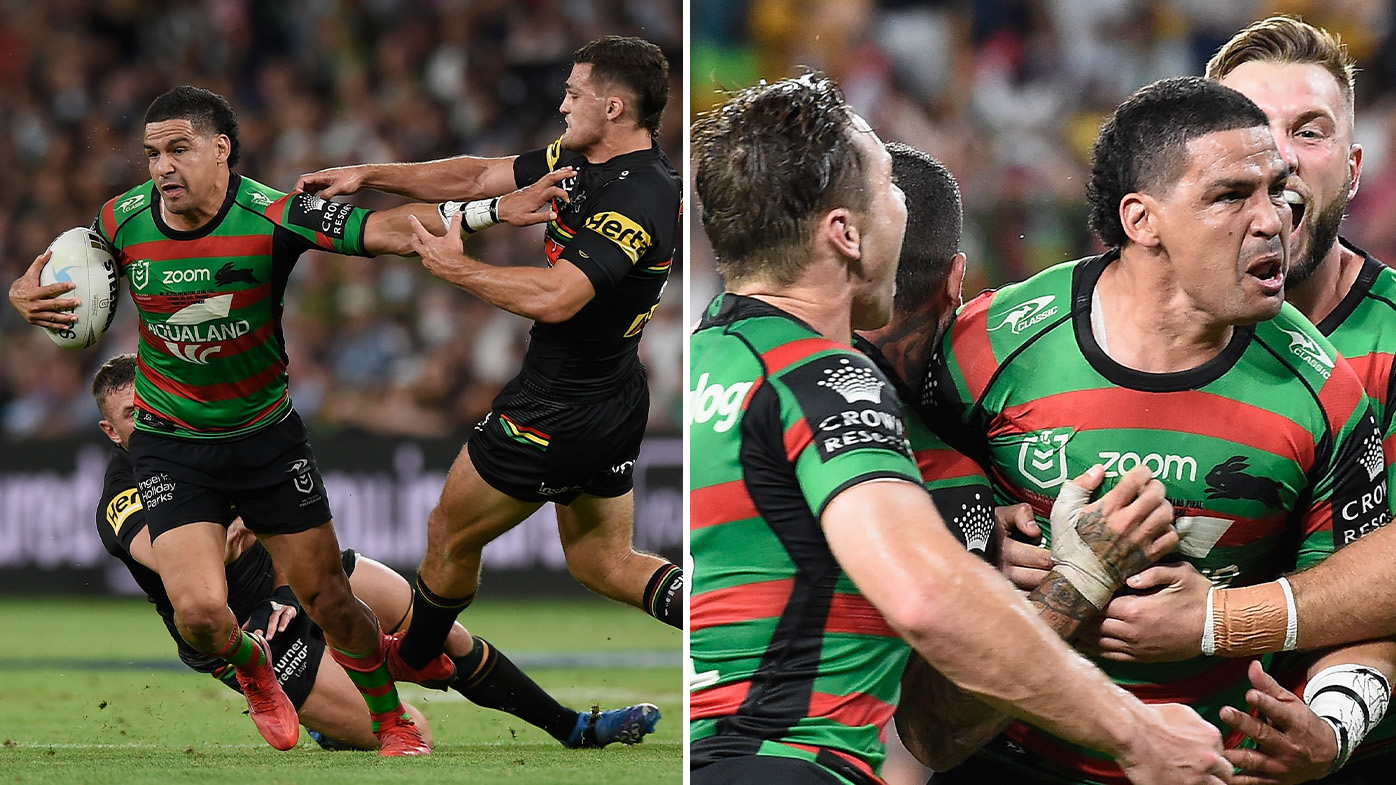 NRL grand final 2021 South Sydney Rabbitohs' Cody Walker smashes