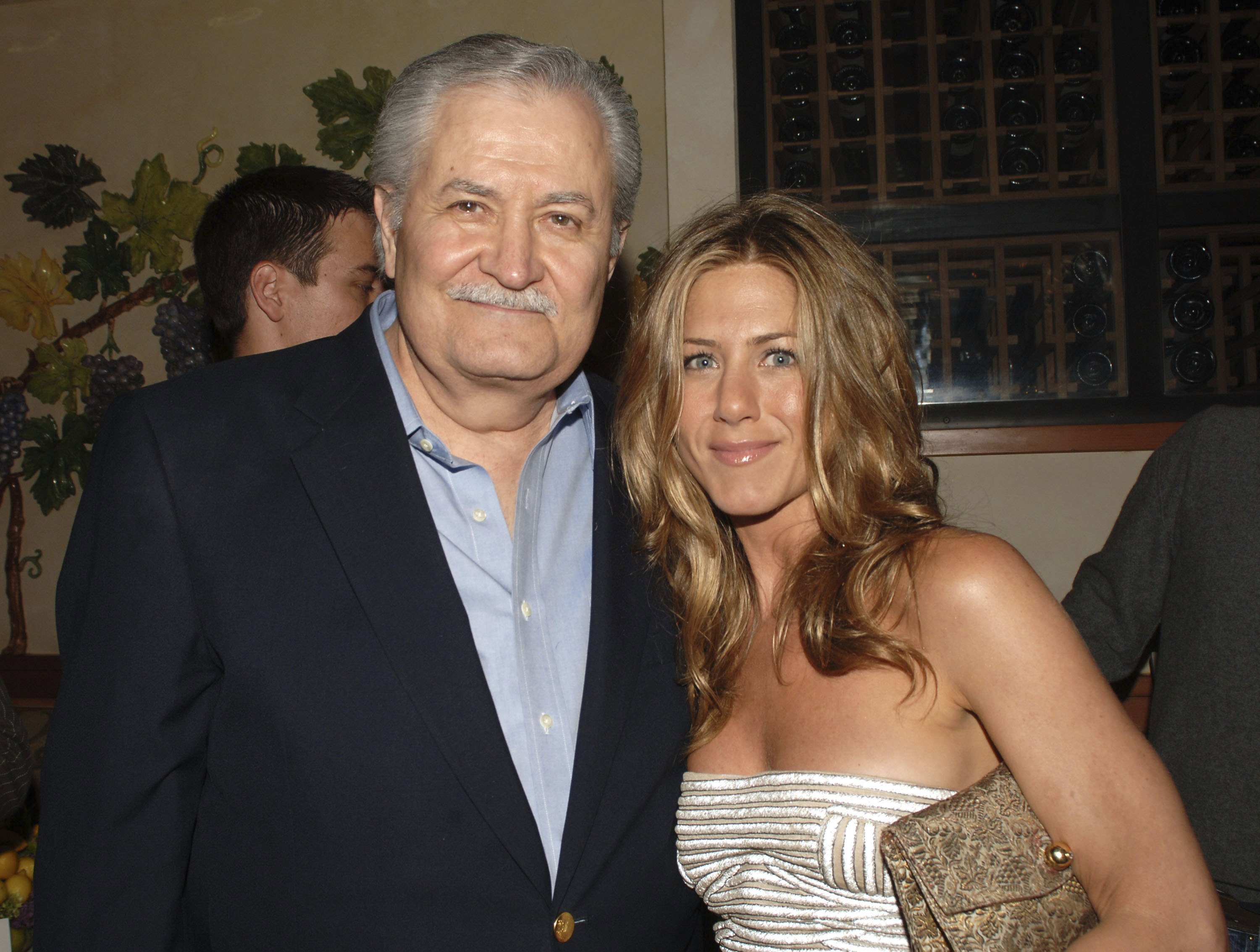   (L-R) Actor John Aniston and daughter actor Jennifer Aniston  attend the after party following the world premiere of Universal Pictures "The Break-Up" at the Napa Grille on May 22, 2006 in Westwood, California.  (Photo by Stephen Shugerman/Getty Images)