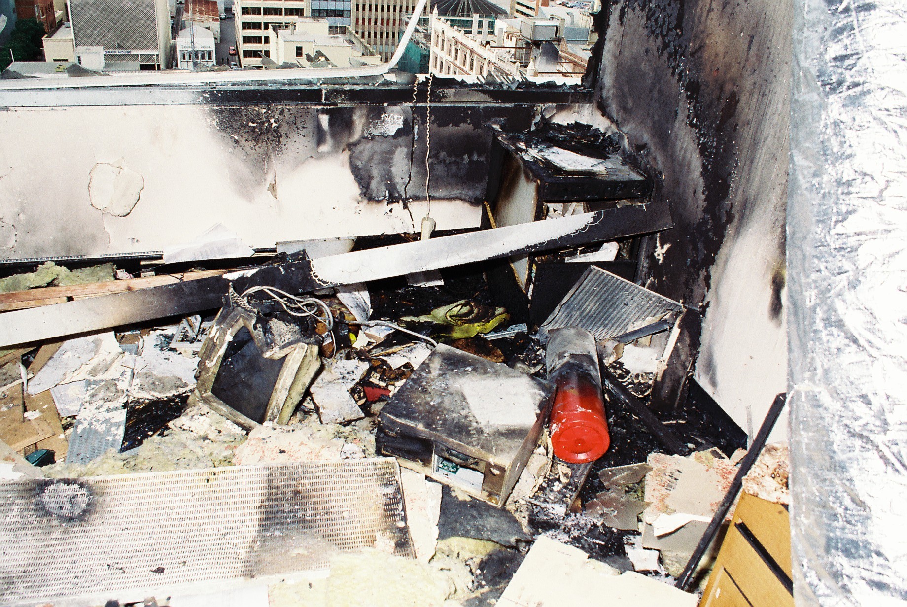 The scene of the National Crime Authority bombing in Adelaide in 1994. 