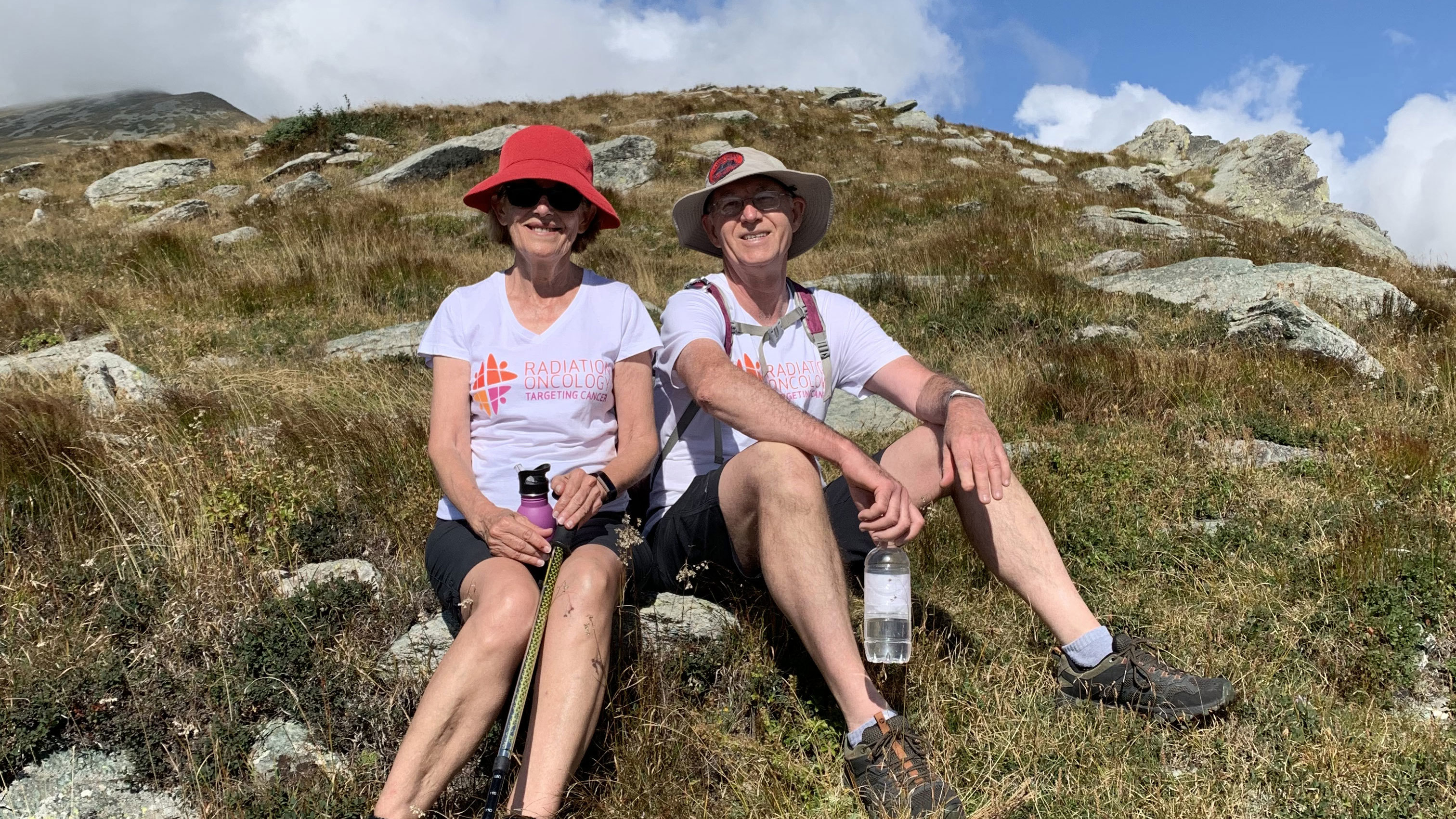 Lee Hunt, pictured with her husband on a hiking trip in Italy.