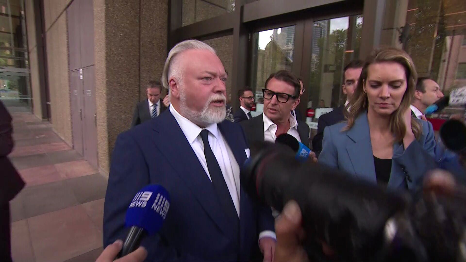Kyle Sandilands outside of the Federal Court in Sydney. Friday, April 24.
