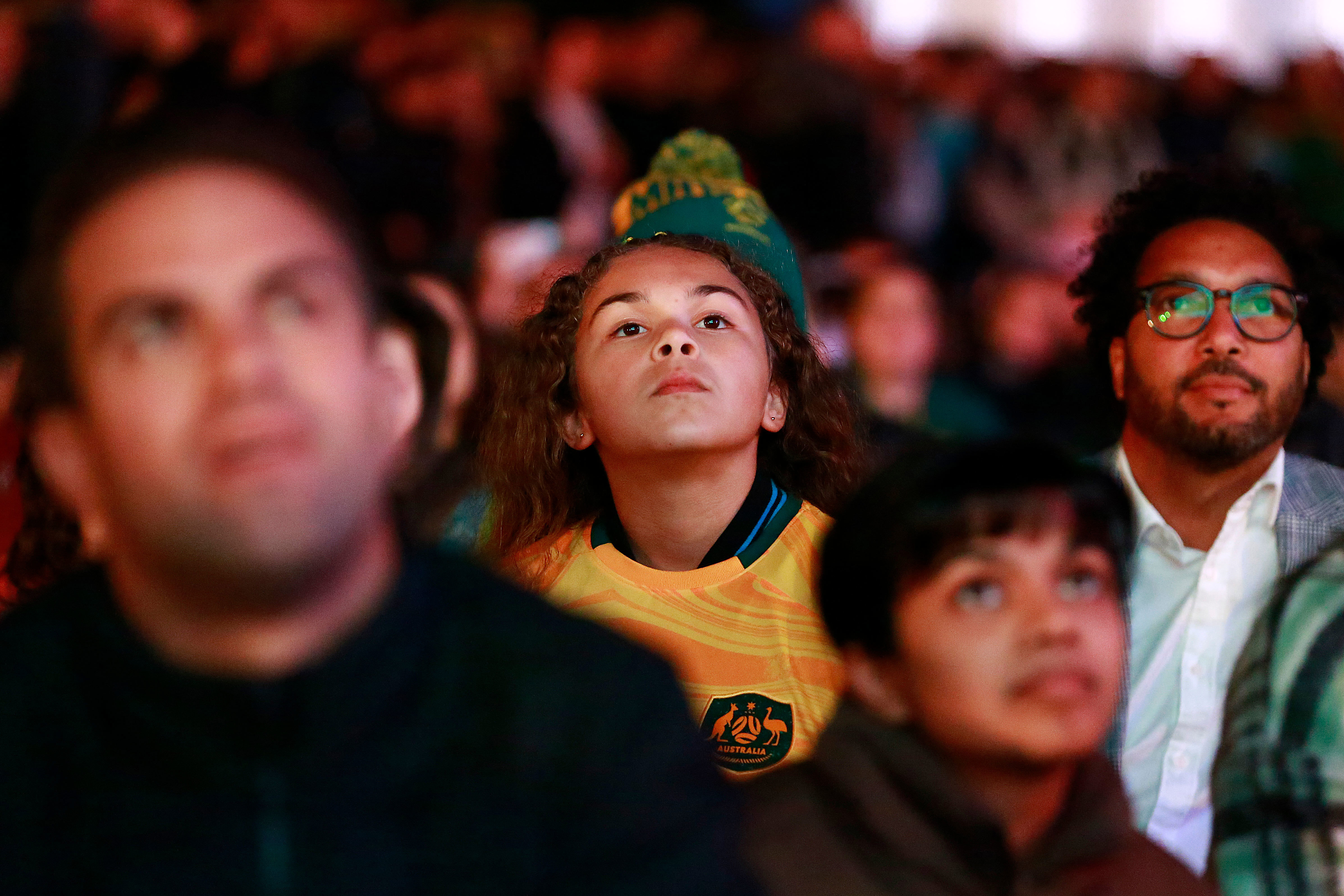 Fans At Sydney's FIFA Fan Site watch the Matildas FIFA World Cup game