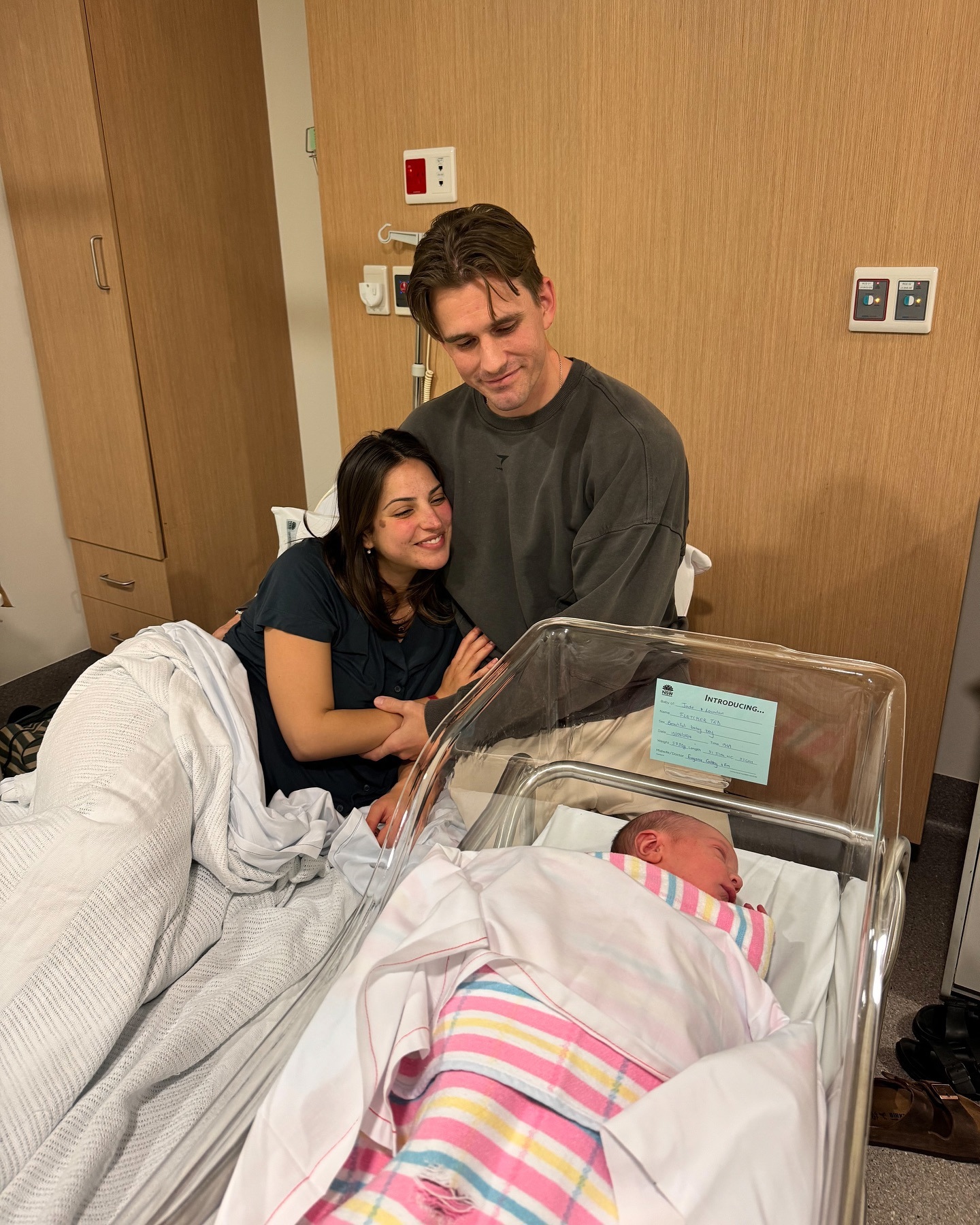 Jade and Lachie Brycki with their son Fletcher