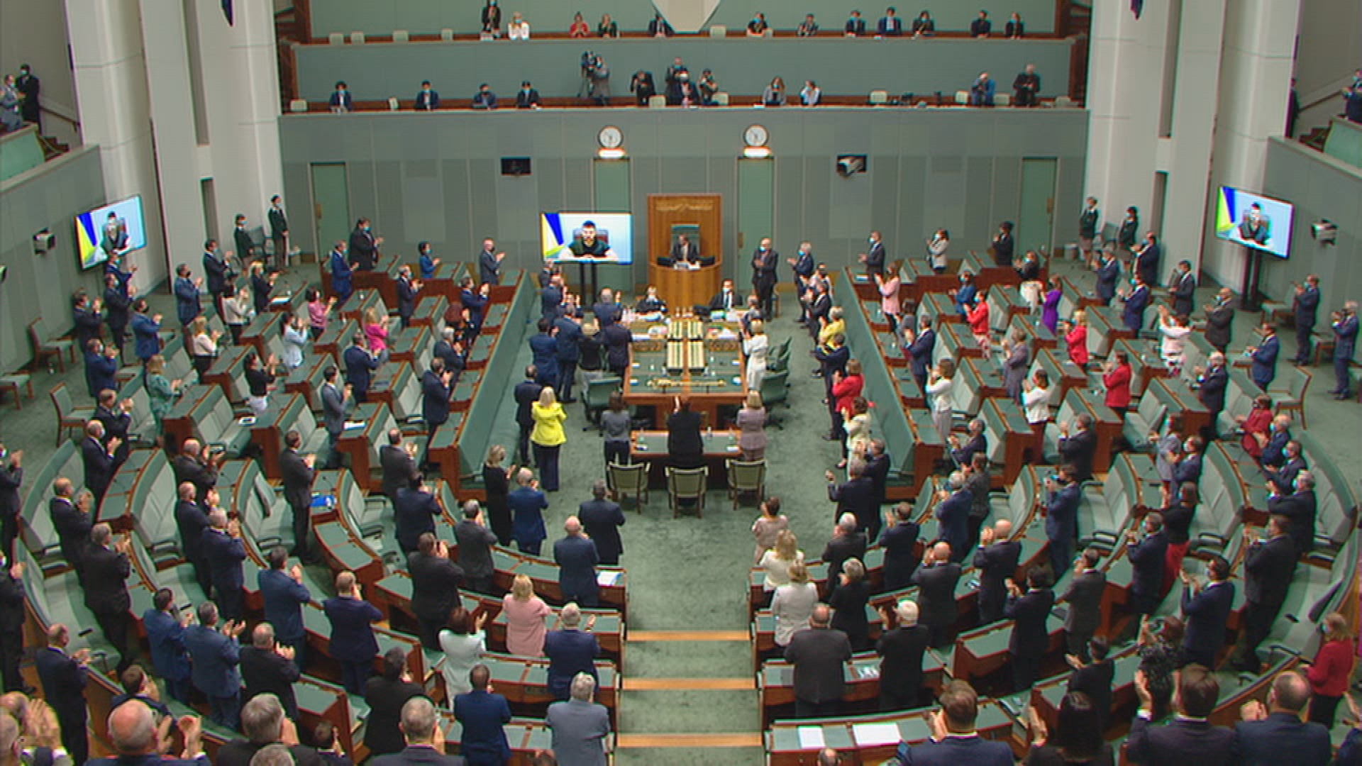 Ukrainian President Volodymyr Zelenskyy has addressed a joint sitting of Australian Parliament