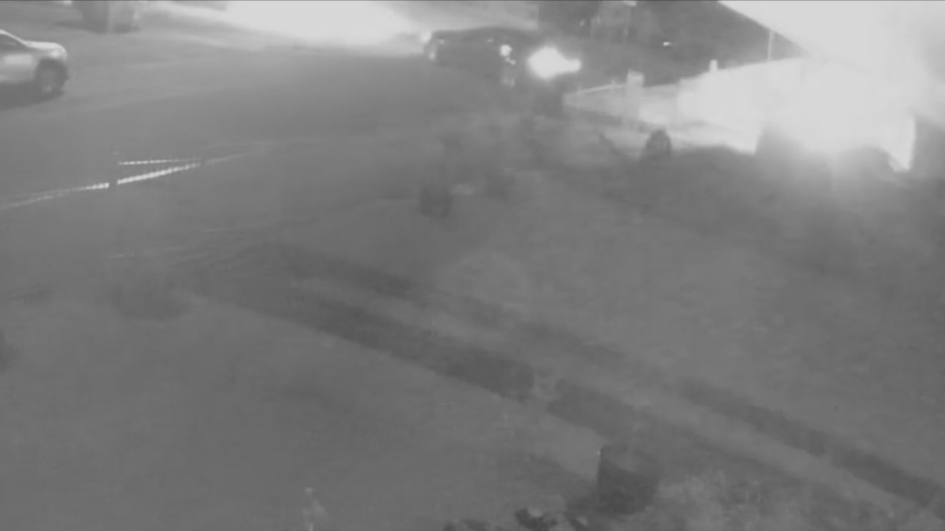 Footage of the moment Cranebrook home set on fire.