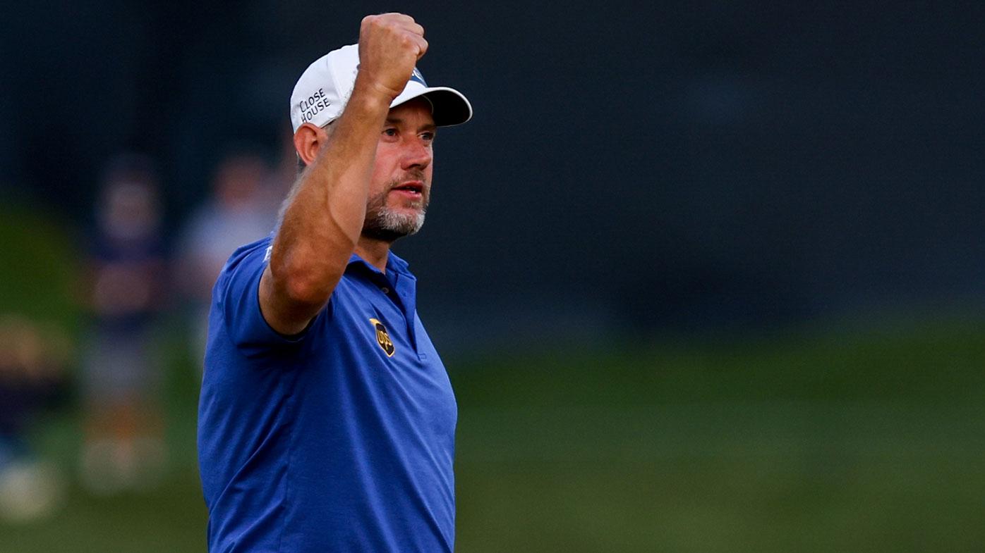 PONTE VEDRA BEACH, FL - MARCH 13: Lee Westwood of England reacts after a putt on the 17th hole during the third round of THE PLAYERS Championship on March 13, 2021 at TPC Sawgrass Stadium Course in Ponte Vedra Beach, Fl. (Photo by David Rosenblum/Icon Sportswire via Getty Images)