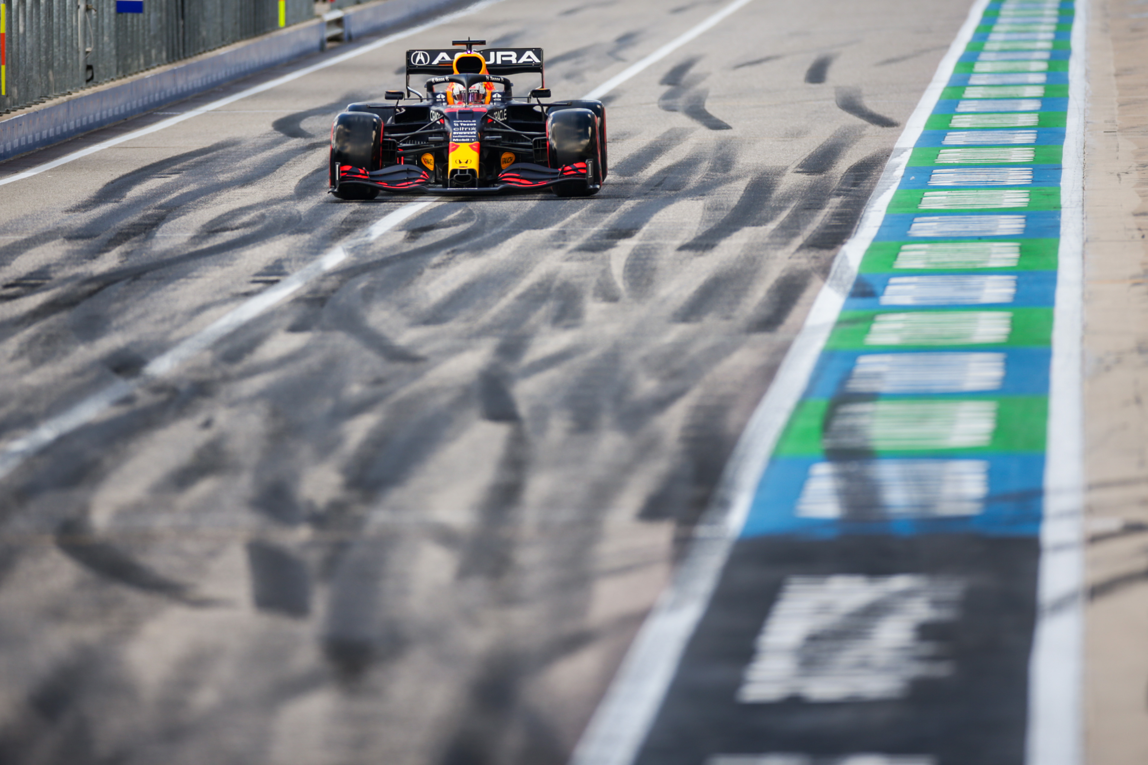 Max Verstappen of Red Bull Racing and The Netherlands  during qualifying ahead of the F1 Grand Prix of USA at Circuit of The Americas.