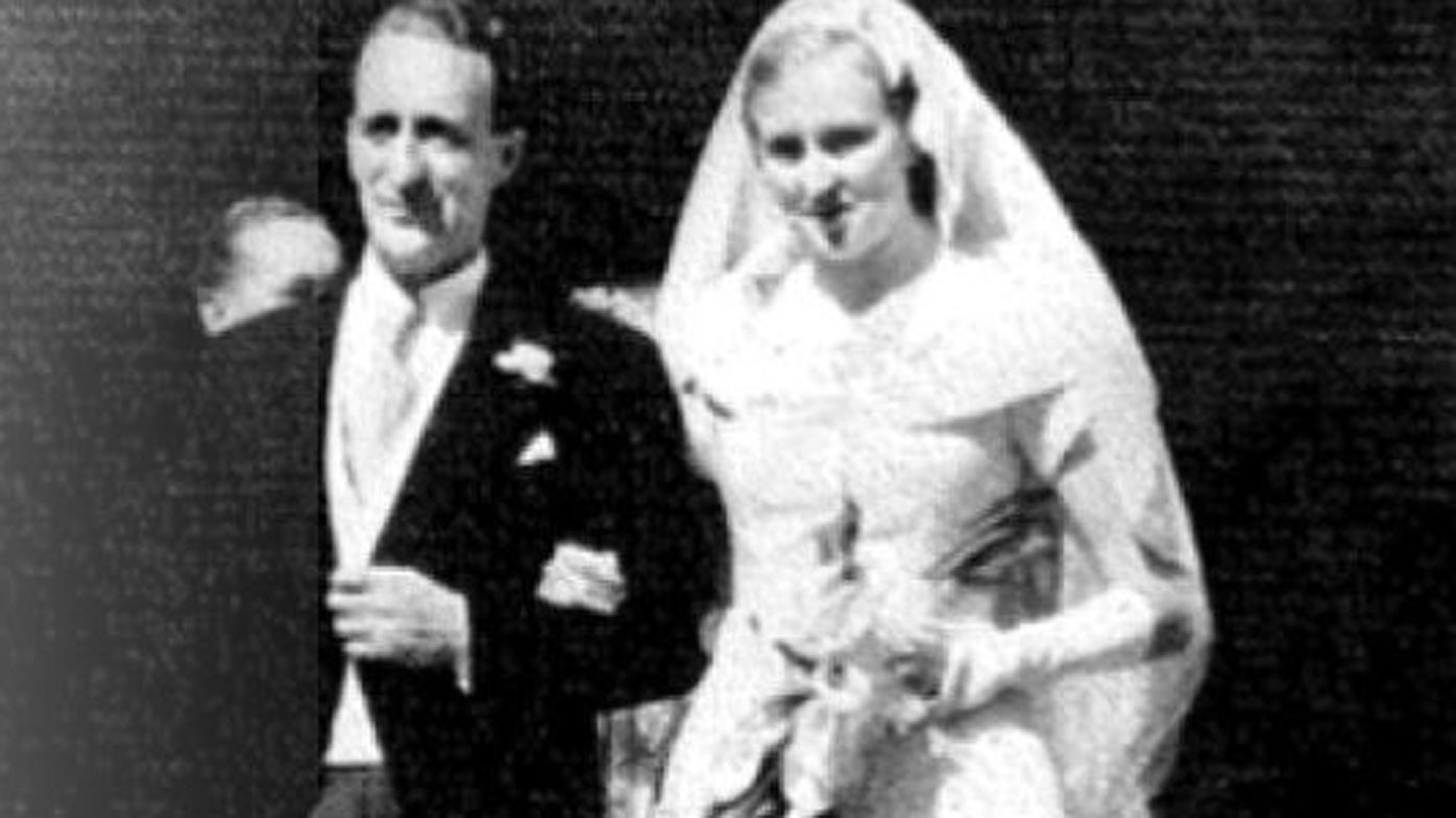 Reg Hamlin and Catherine on their wedding day.