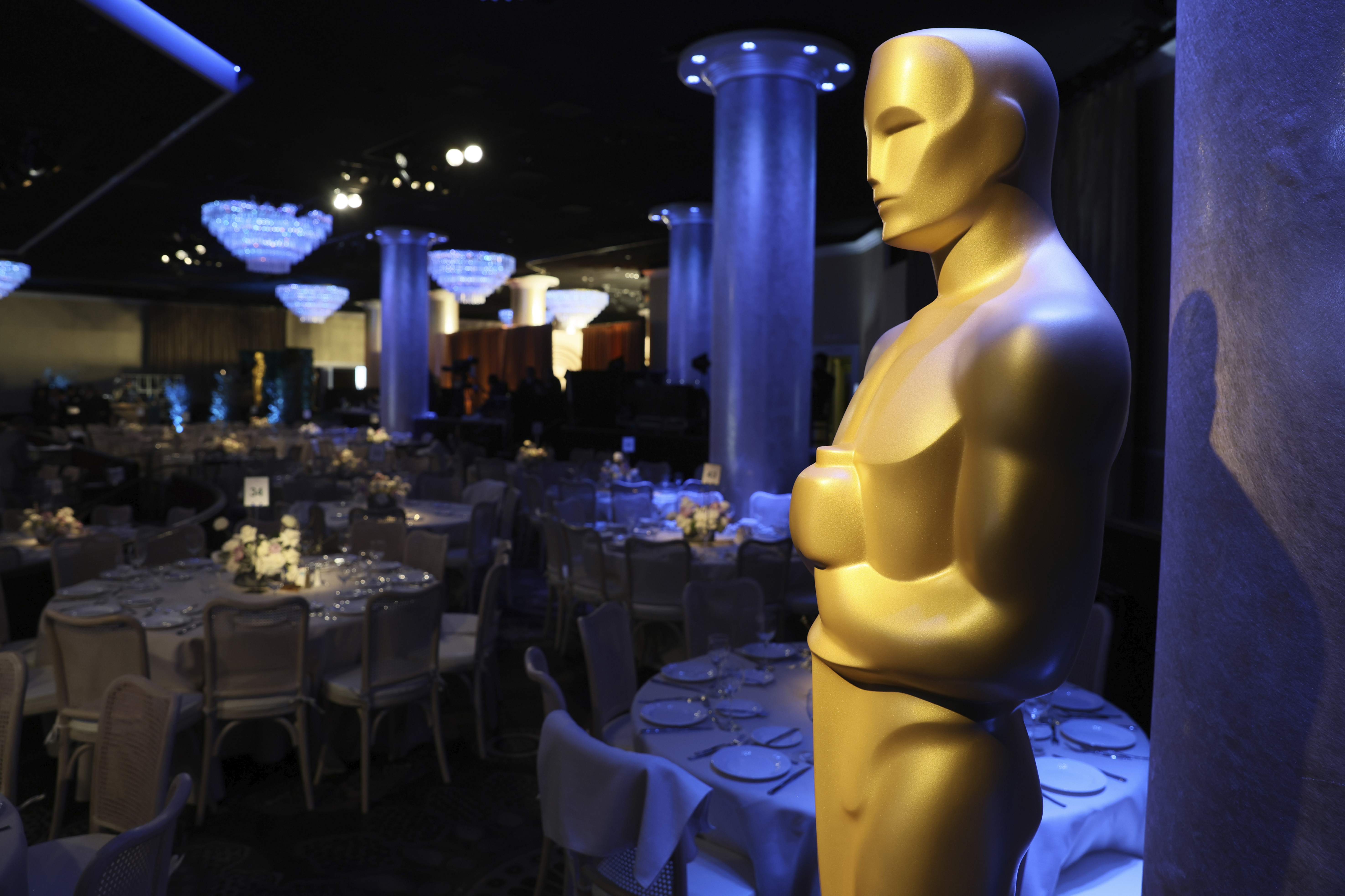 Una vista general de la atmósfera durante el almuerzo de nominados al Oscar de la 96a edición de los Premios de la Academia el lunes 12 de febrero de 2024 en el Hotel Beverly Hilton en Beverly Hills, California (Foto de Danny Moloshok/Invision/AP)