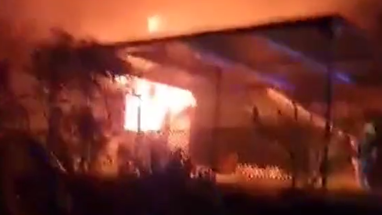 Two level unit in Charlestown, Newcastle, goes up in flames.