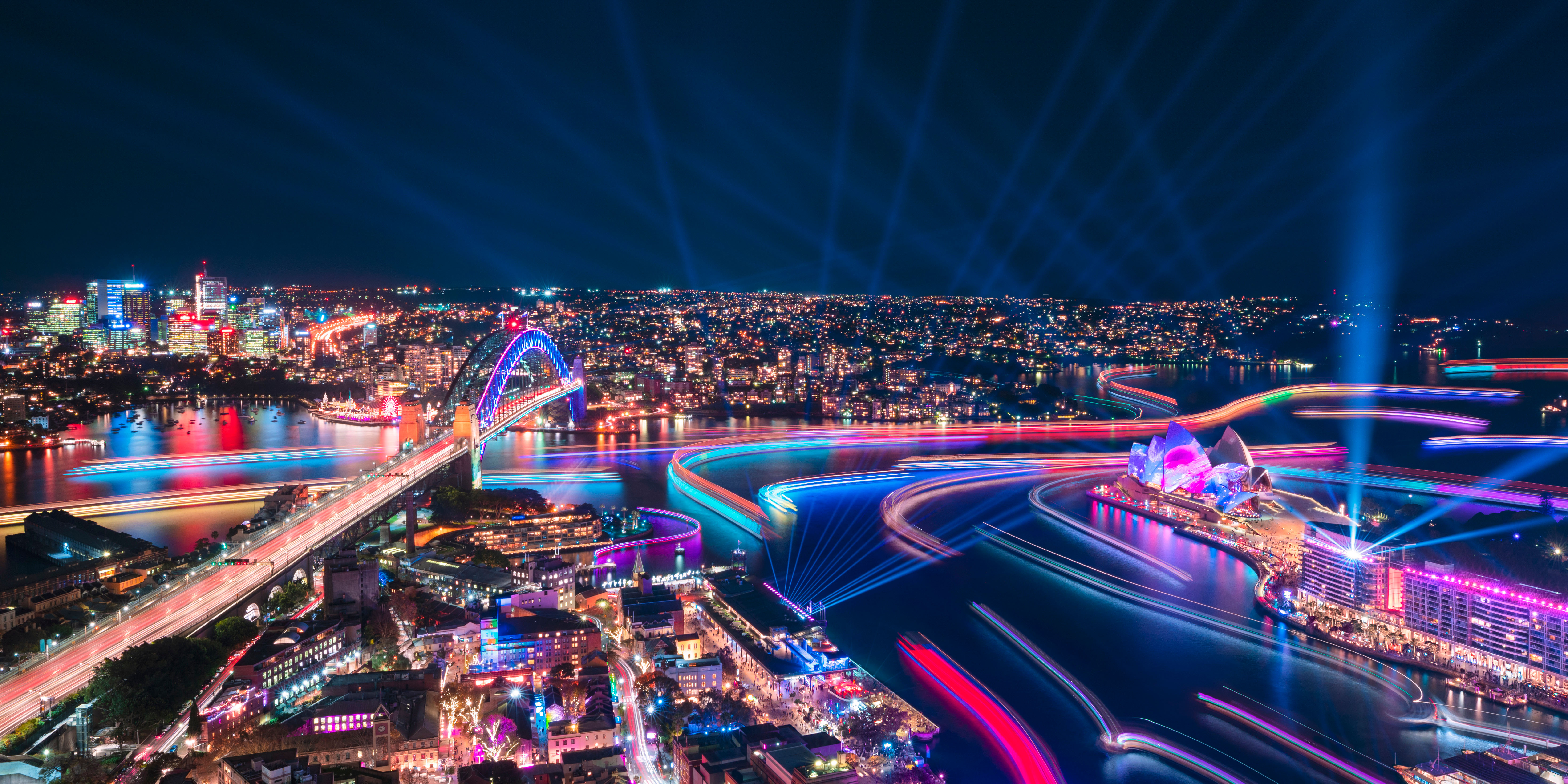 Sydney Harbour during Vivid