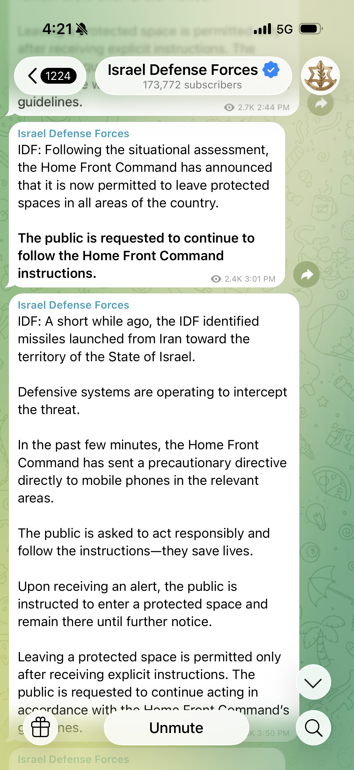 IDF telegram account